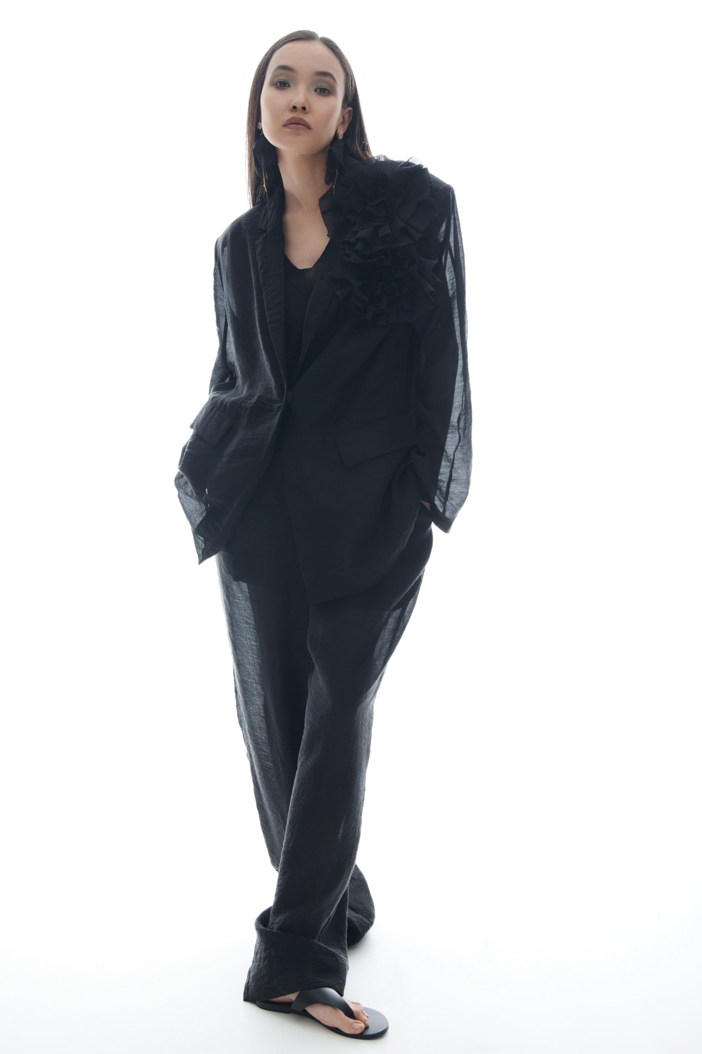 Брюки прямые , прозрачные, с подкладкой  от Lesel (Лесель)! Заказывайте по ✆ 8 (800) 777 02 37