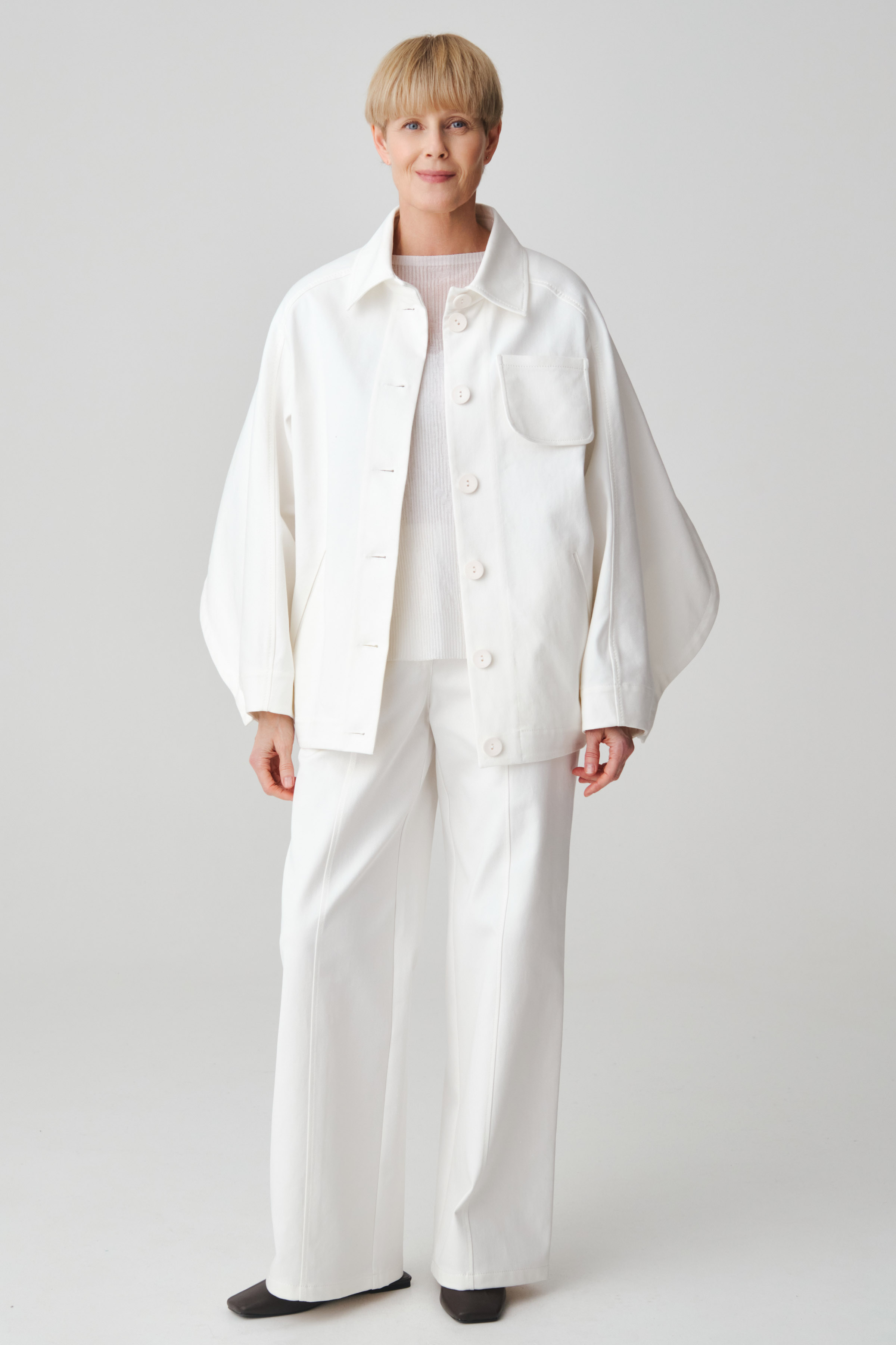 Брюки прямые со стрелкой, плотный хлопок