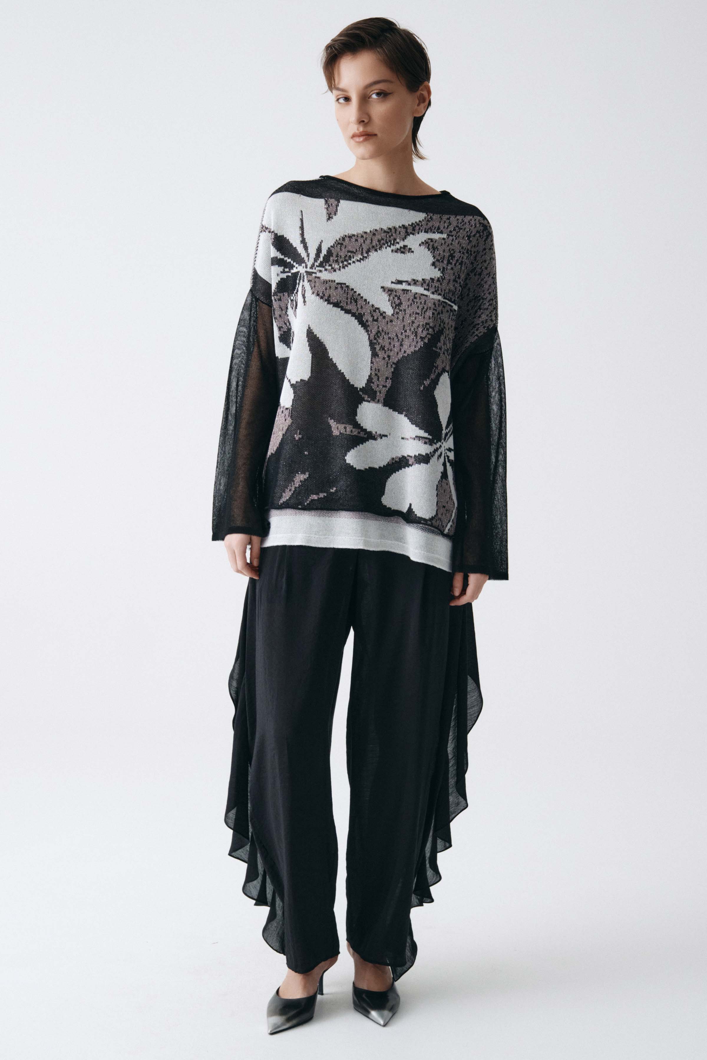 Джемпер с длинным рукавом Трехцветный  от Lesel (Лесель)! Заказывайте по ✆ 8 (800) 777 02 37