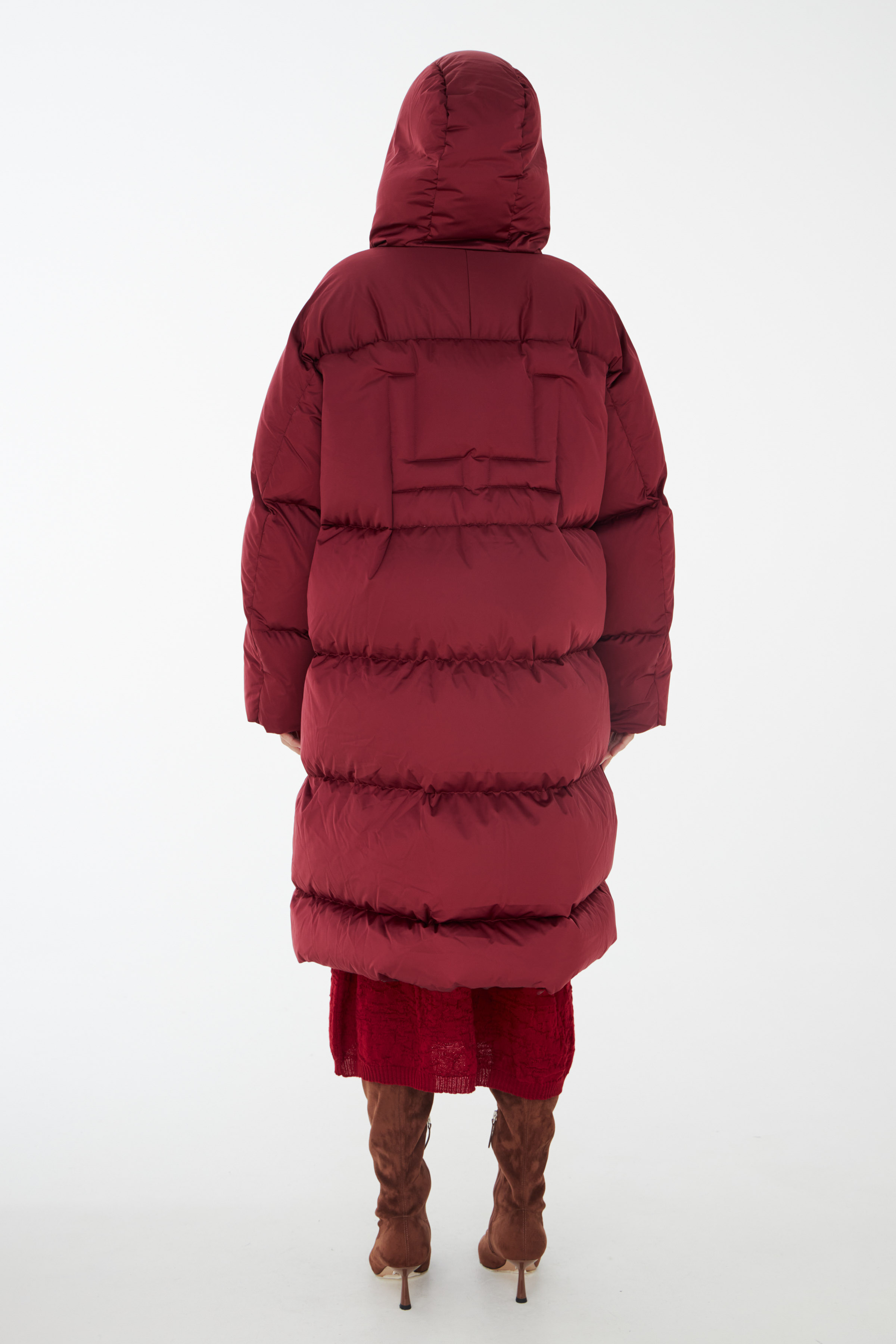 Пальто пуховое с навесными петлями 27 Бордо (burdeaux) от Lesel (Лесель)! Заказывайте по ✆ 8 (800) 777 02 37