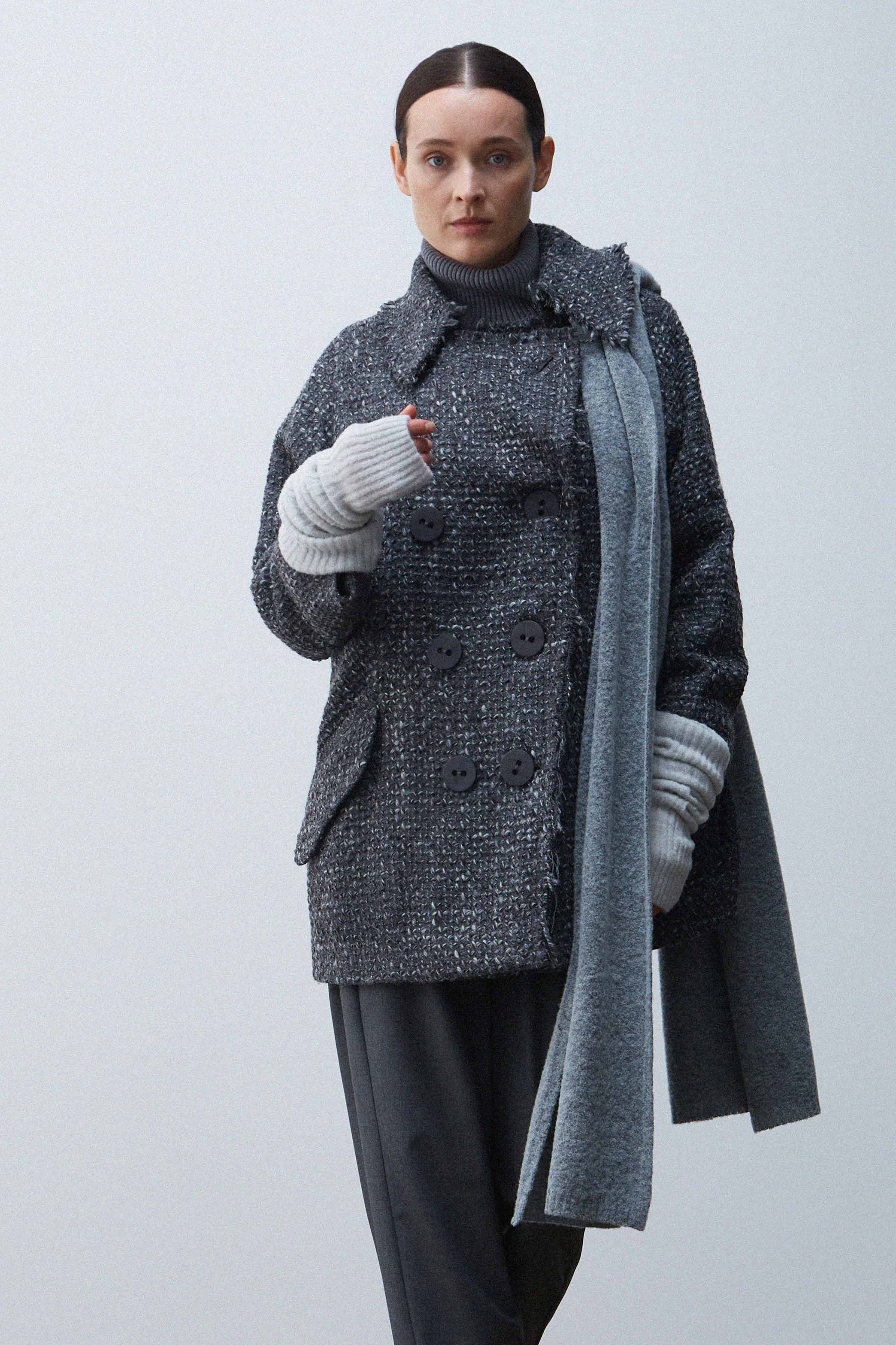 Шарф тонкий 15 Серый меланж (melange gris) от Lesel (Лесель)! Заказывайте по ✆ 8 (800) 777 02 37