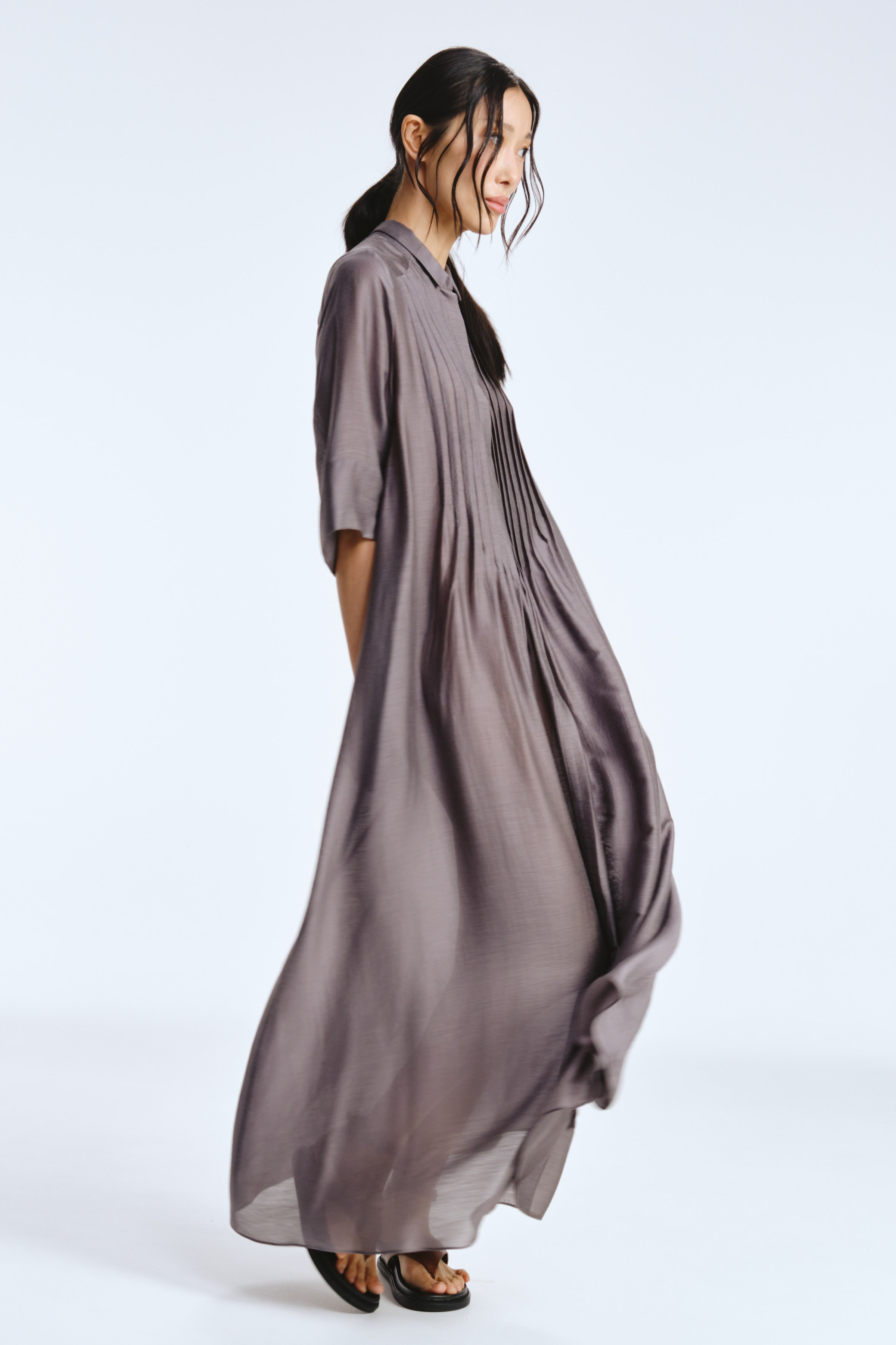 Платье рубашка с защипами 11 Антрацит (anthracite) от Lesel (Лесель)! Заказывайте по ✆ 8 (800) 777 02 37