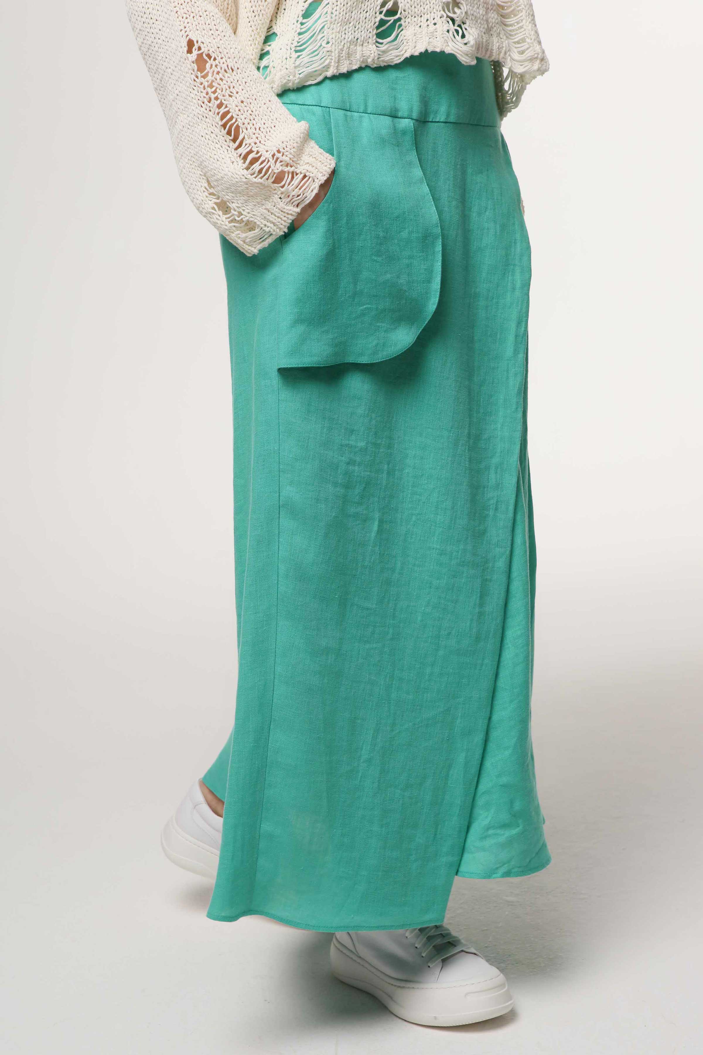 Юбка с запахом, мягкий лён 63 Ментол (menthol), 03 Кварц (quartz) от Lesel (Лесель)! Заказывайте по ✆ 8 (800) 777 02 37