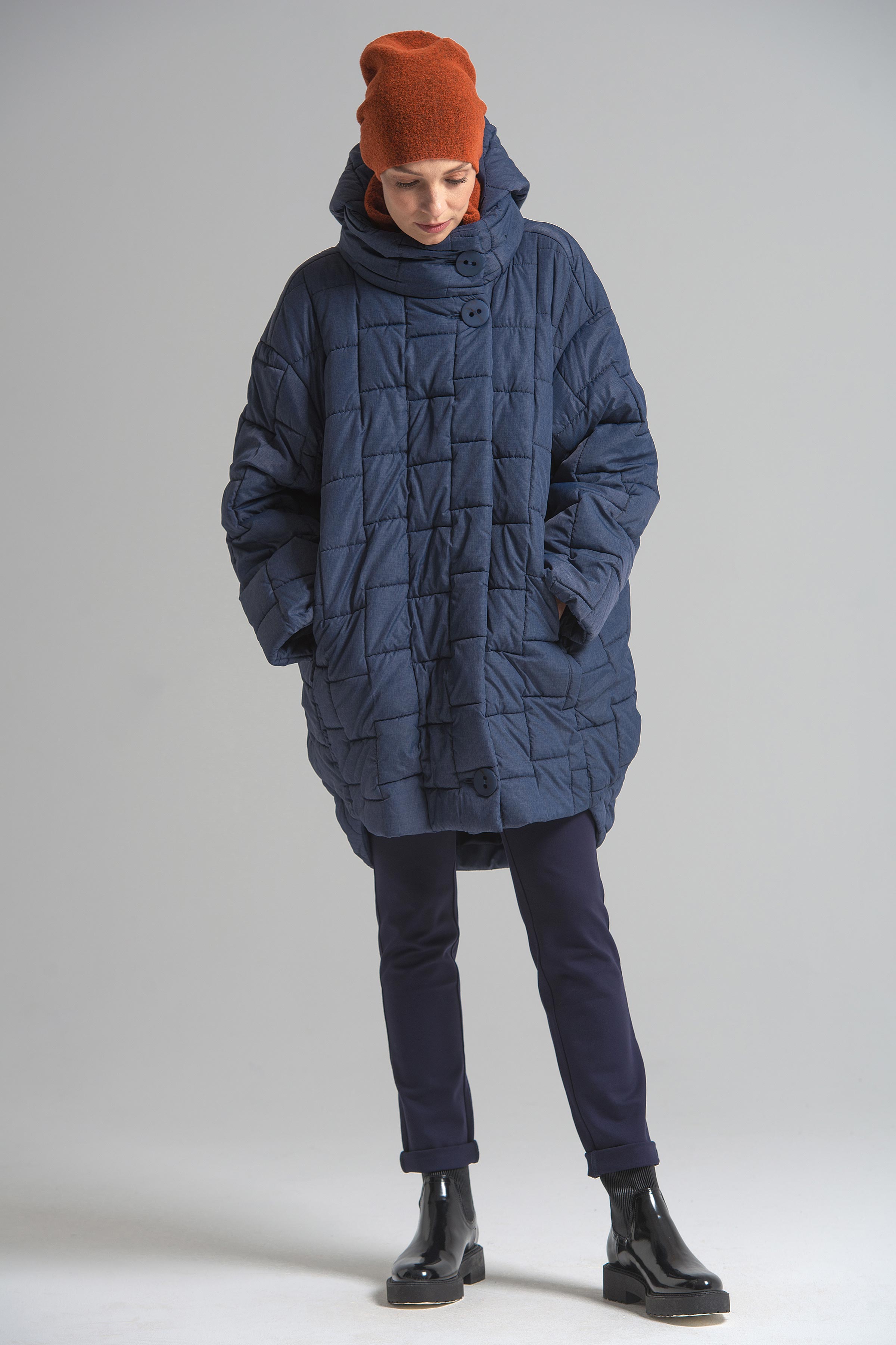 Куртка Квадрат с капюшоном, меланж 38 Джинсовый (denim) от Lesel (Лесель)! Заказывайте по ✆ 8 (800) 777 02 37