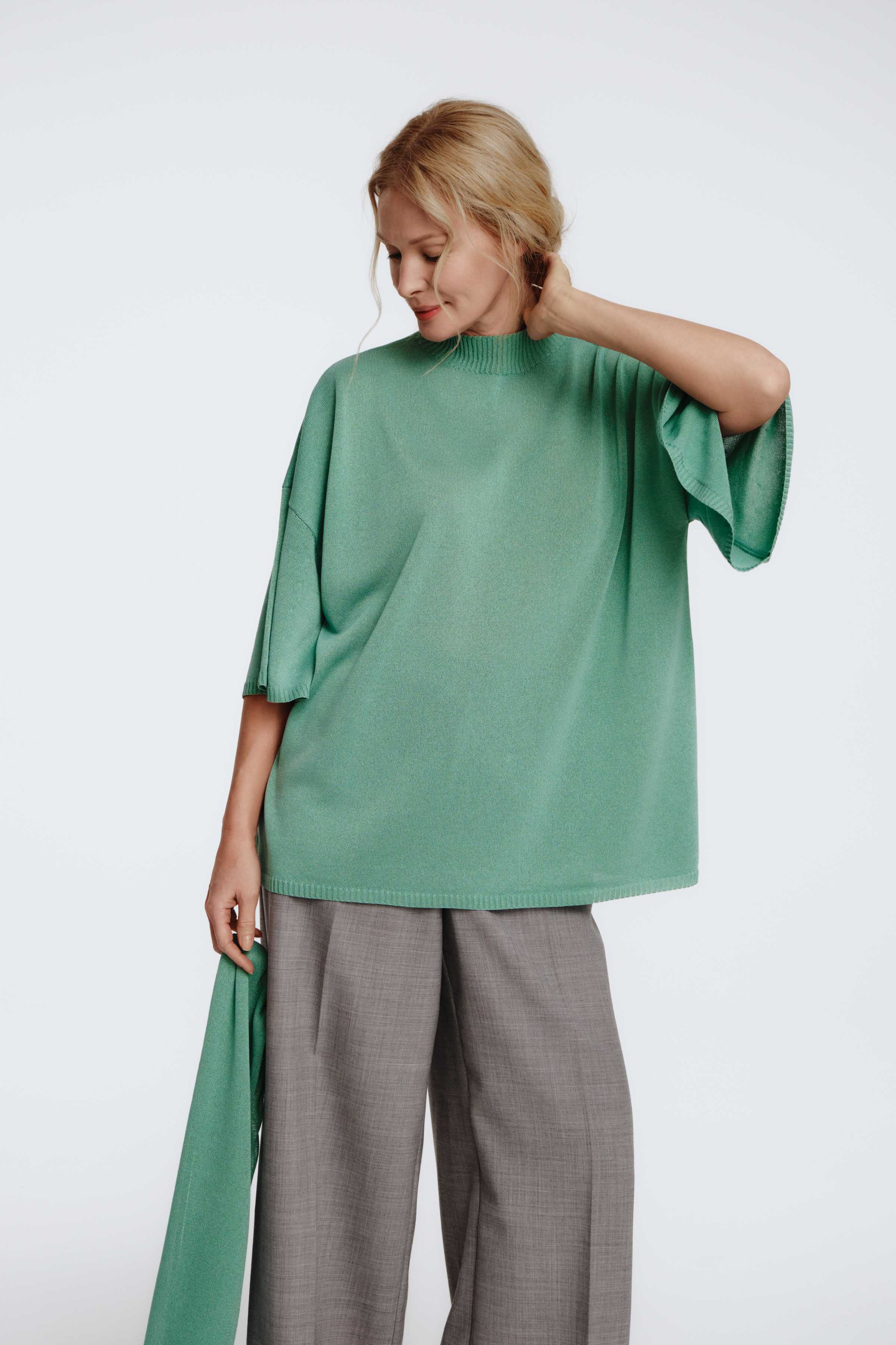 Джемпер с широким рукавом и поясом  от Lesel (Лесель)! Заказывайте по ✆ 8 (800) 777 02 37