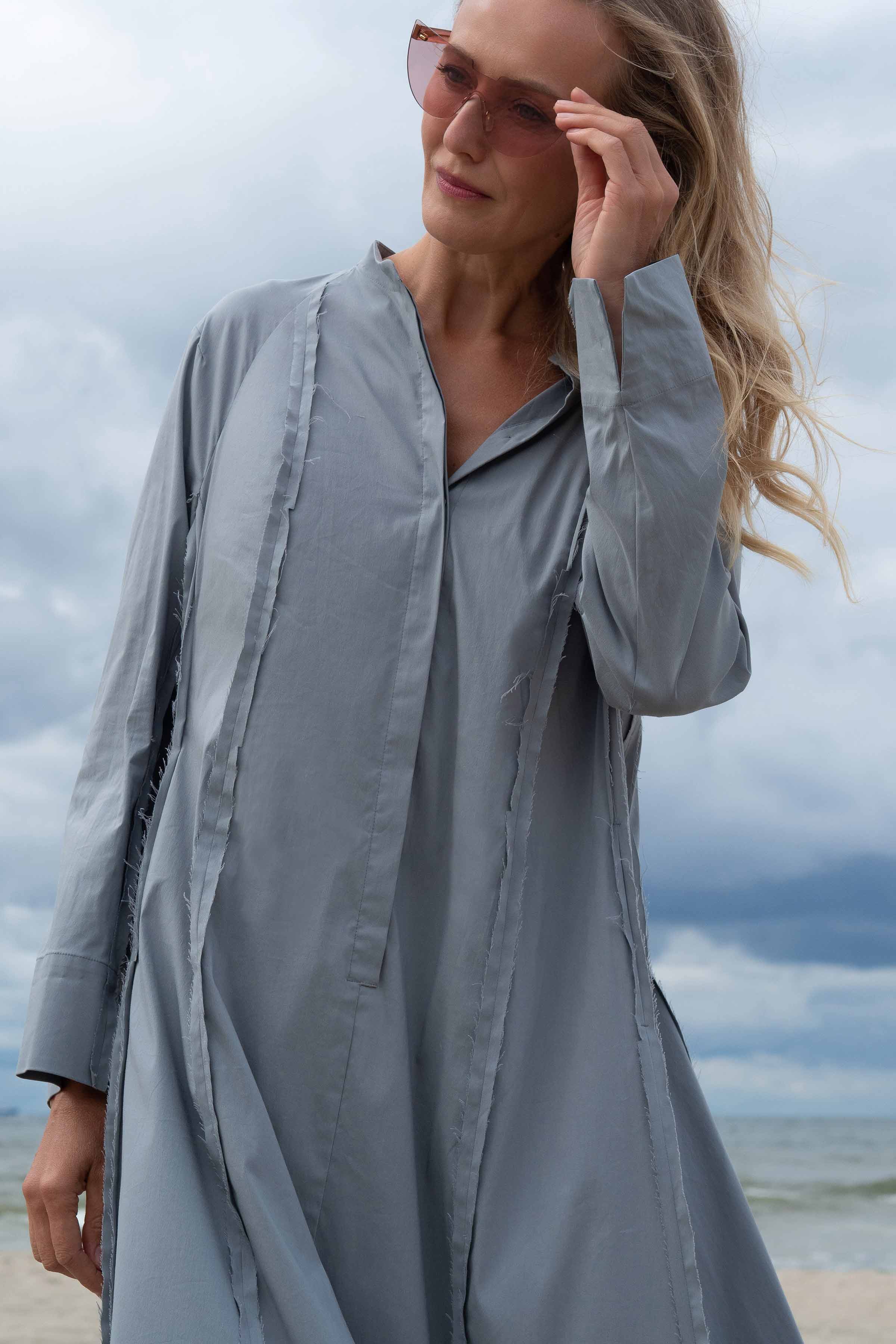 Платье Хлопок гранж 10 Серый (grise) от Lesel (Лесель)! Заказывайте по ✆ 8 (800) 777 02 37