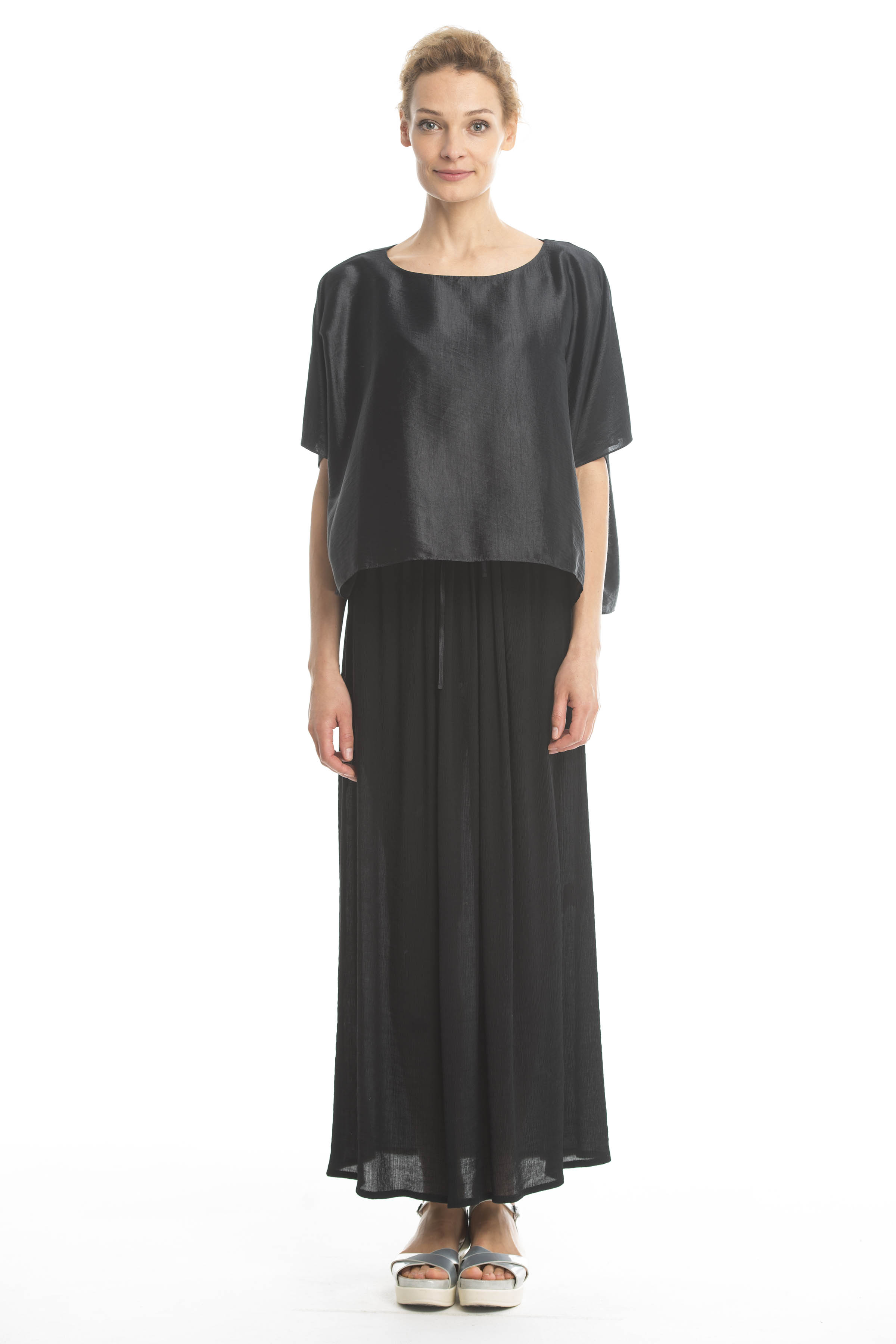 Юбка "Гофре длинная" 00 Черный (noir) от Lesel (Лесель)! Заказывайте по ✆ 8 (800) 777 02 37