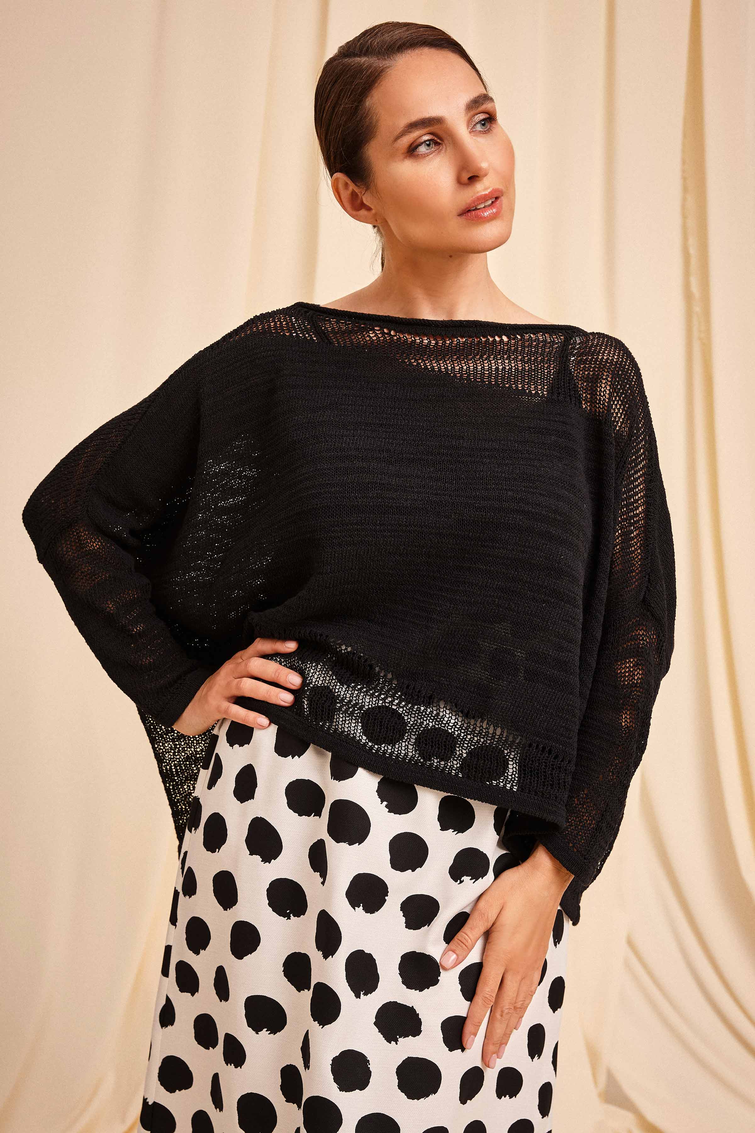 Джемпер Волна 00 Черный (noir) от Lesel (Лесель)! Заказывайте по ✆ 8 (800) 777 02 37