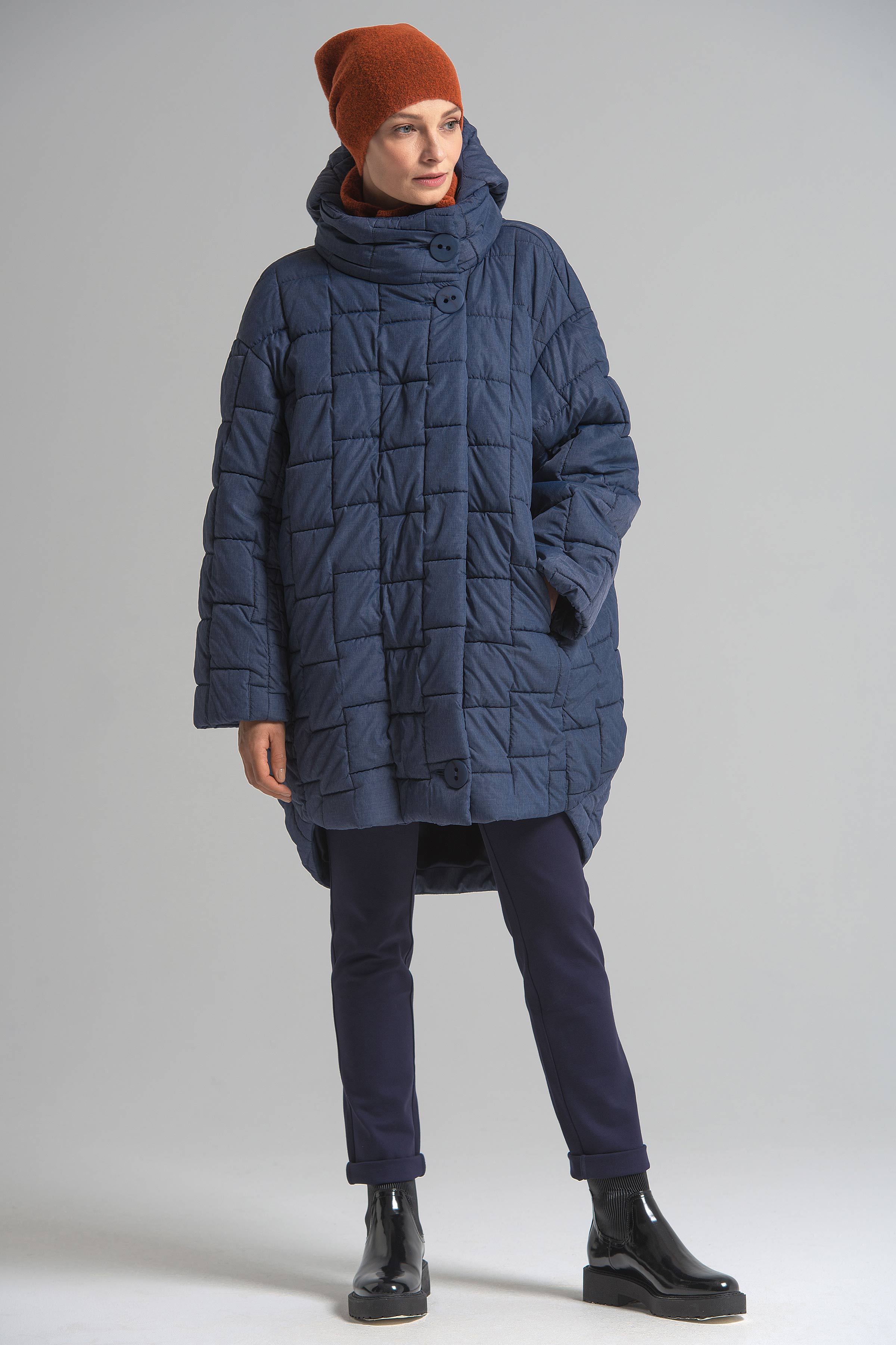 Куртка Квадрат с капюшоном, меланж 38 Джинсовый (denim) от Lesel (Лесель)! Заказывайте по ✆ 8 (800) 777 02 37