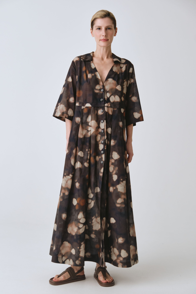 Платье кимоно со складками Акварельные блики