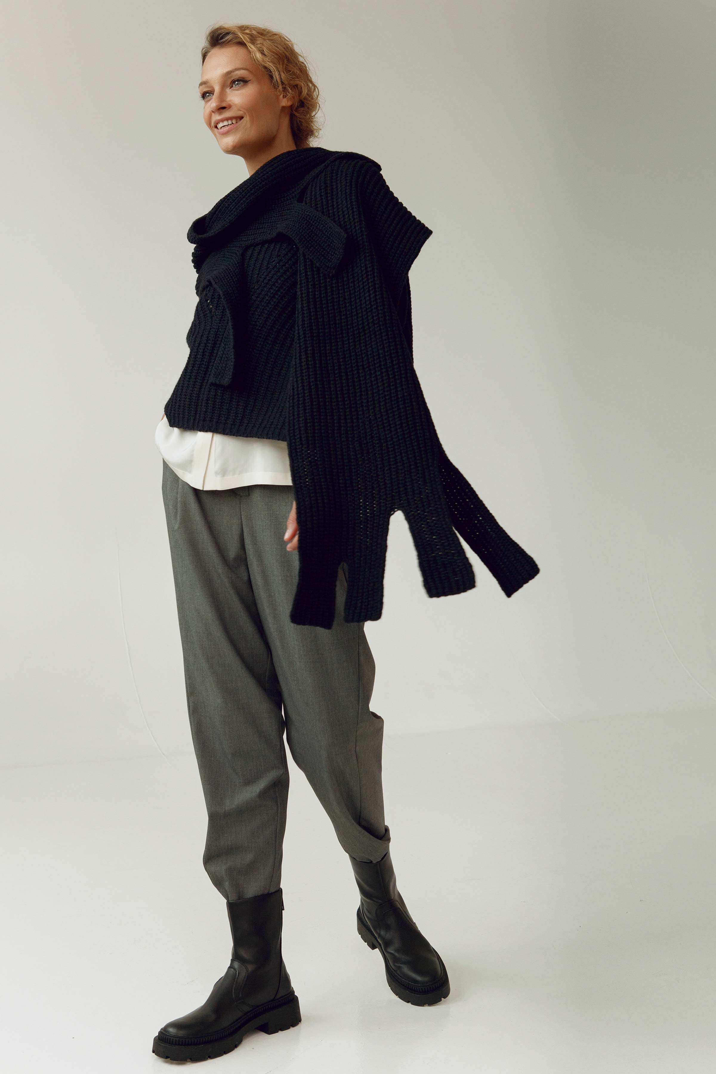 Палантин  Полуфанг Нежный   00 Черный (noir) от Lesel (Лесель)! Заказывайте по ✆ 8 (800) 777 02 37