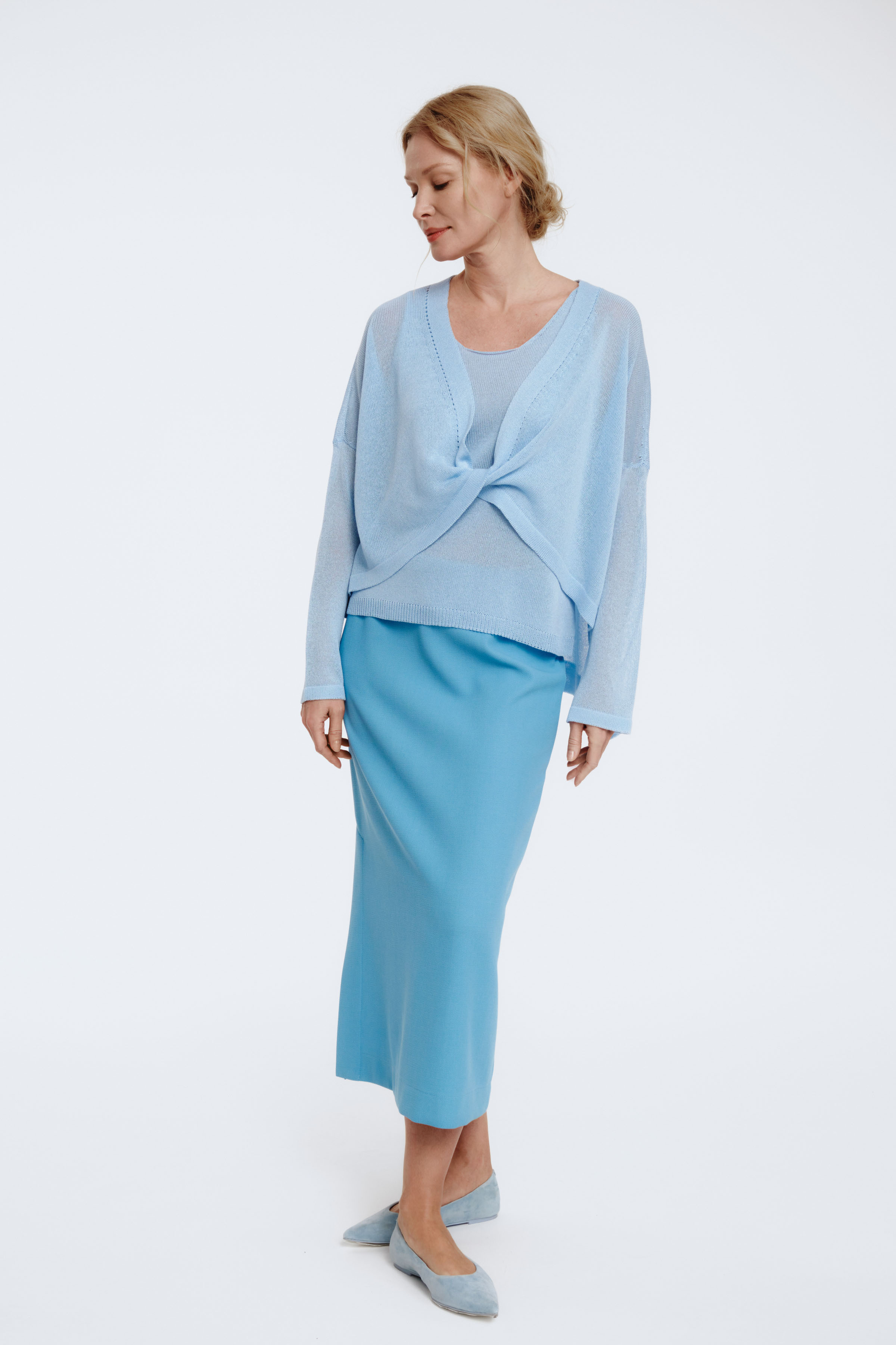 Джемпер Перекрут 34 Голубой лед (glace bleue) от Lesel (Лесель)! Заказывайте по ✆ 8 (800) 777 02 37