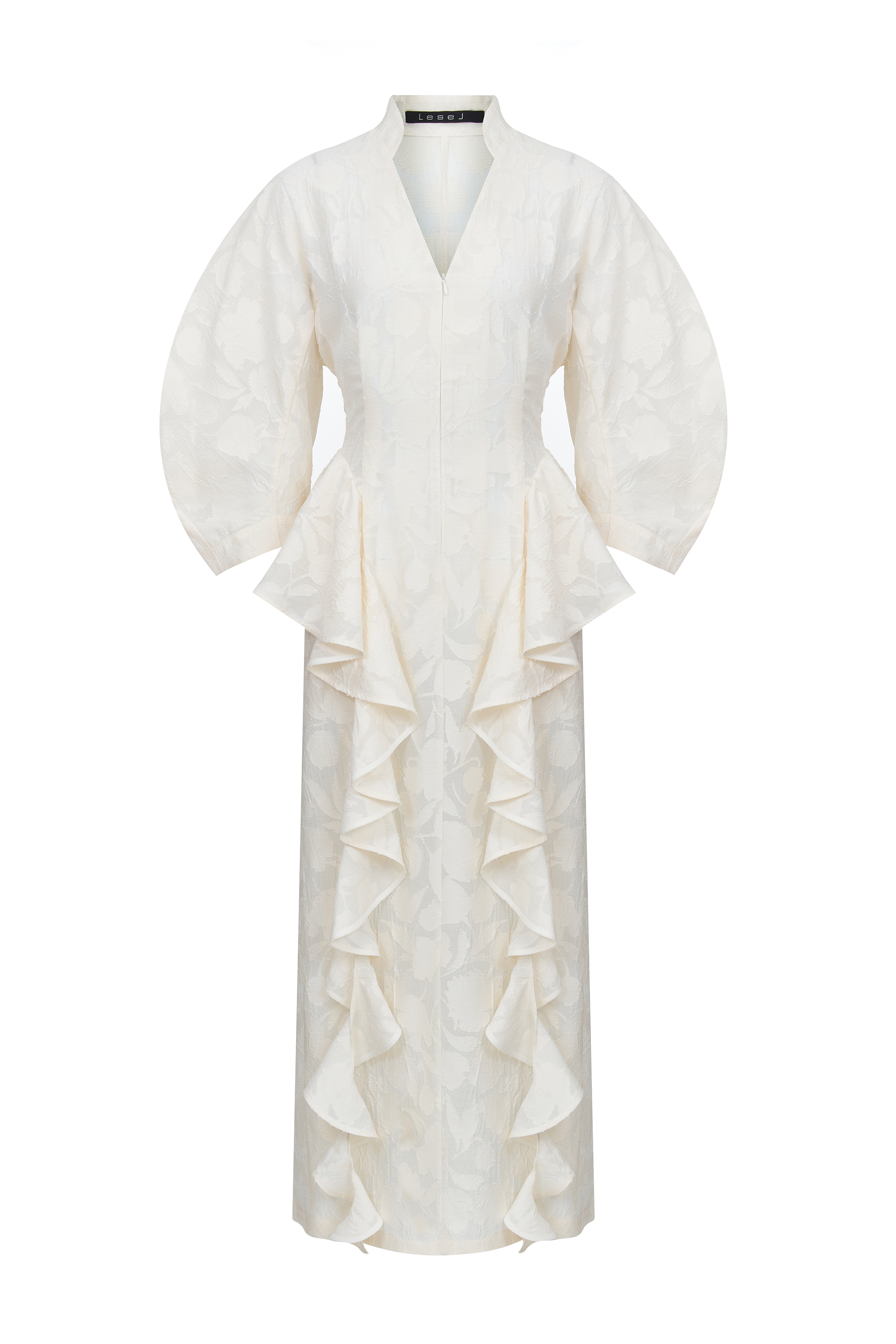 Платье с воланами Прозрачные цветы