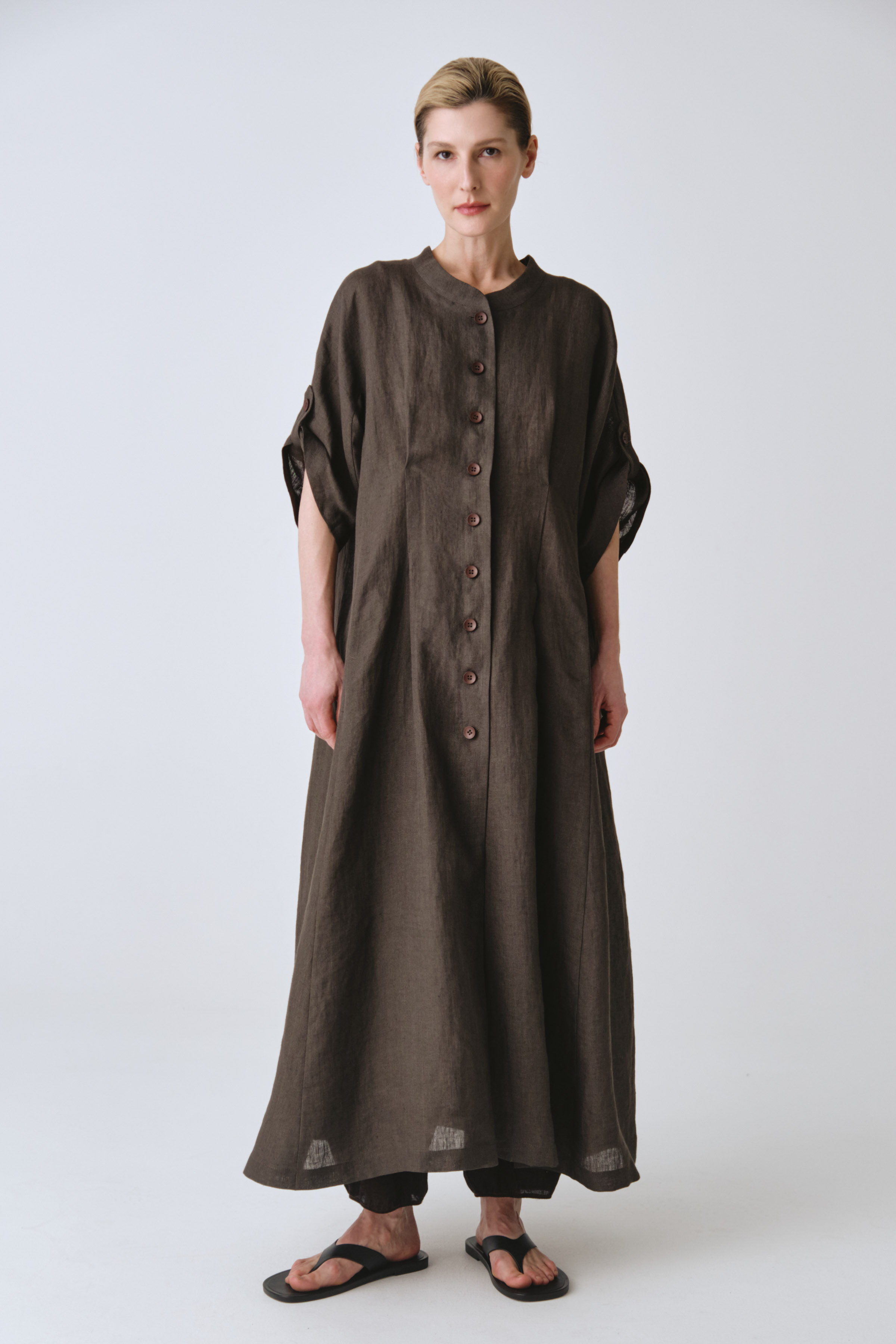 Жакет накидка с широкими рукавами, лён