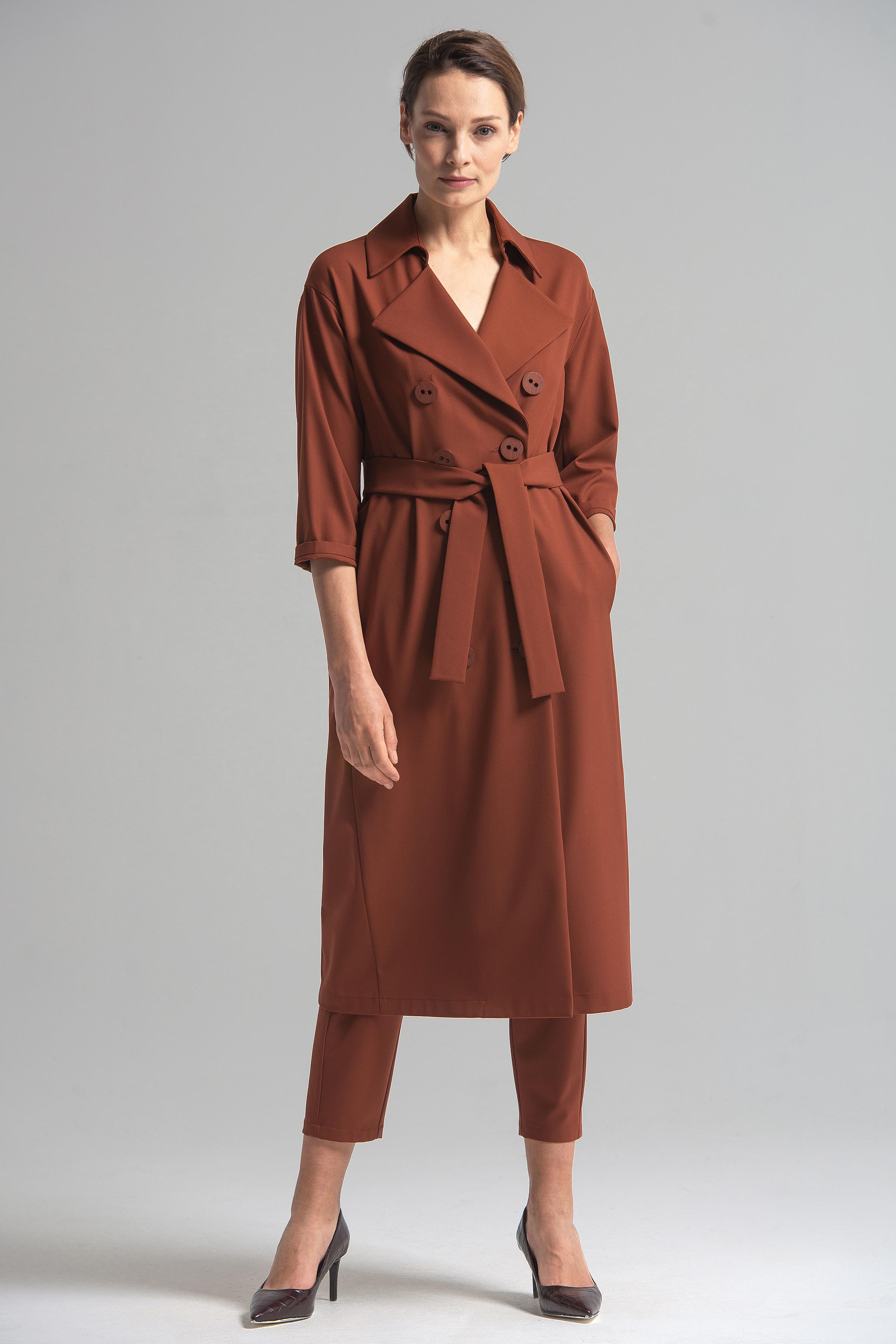 Платье двубортное 94 Красная глина (argile rouger) от Lesel (Лесель)! Заказывайте по ✆ 8 (800) 777 02 37