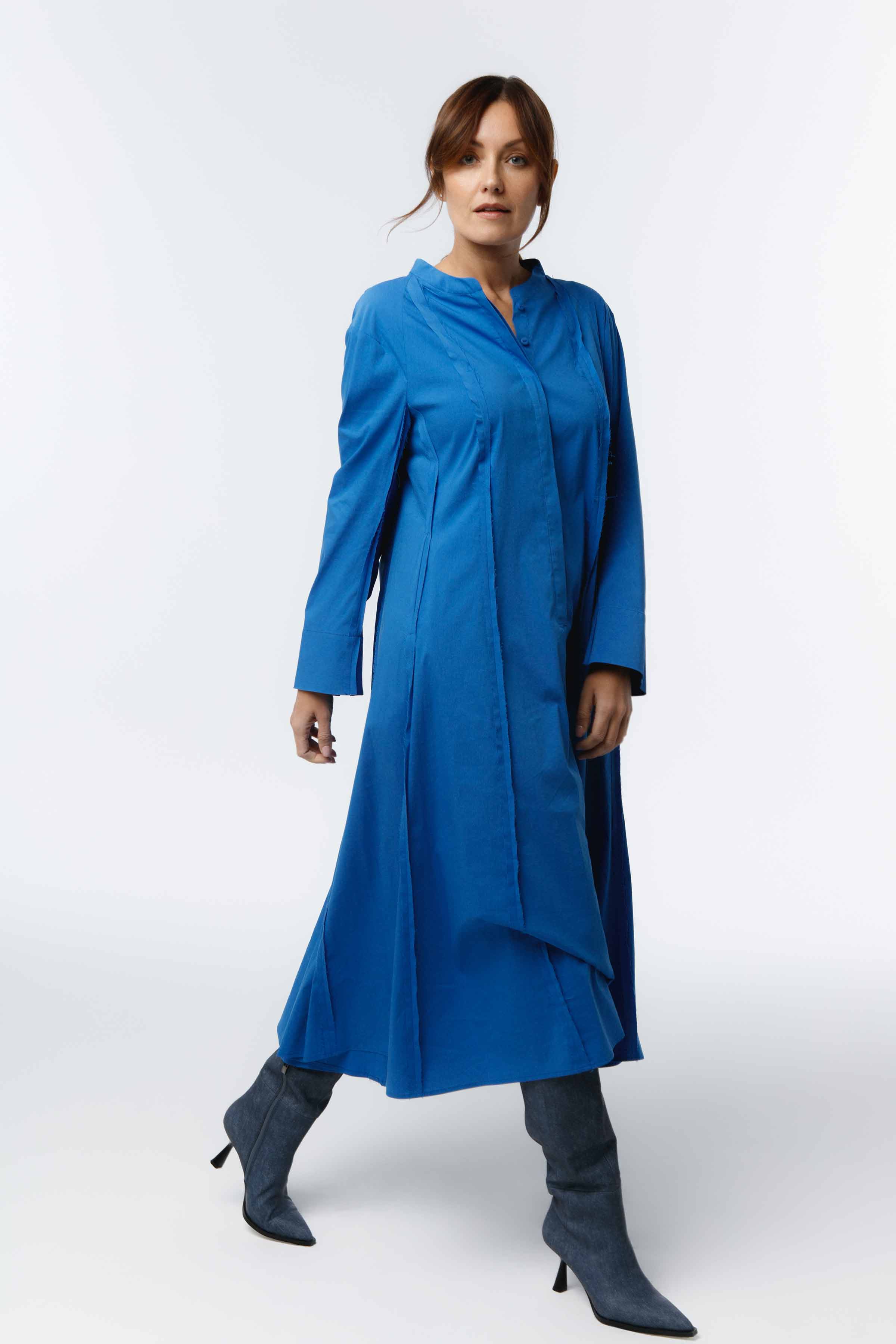Платье Хлопок гранж 35 Синий (bleu) от Lesel (Лесель)! Заказывайте по ✆ 8 (800) 777 02 37