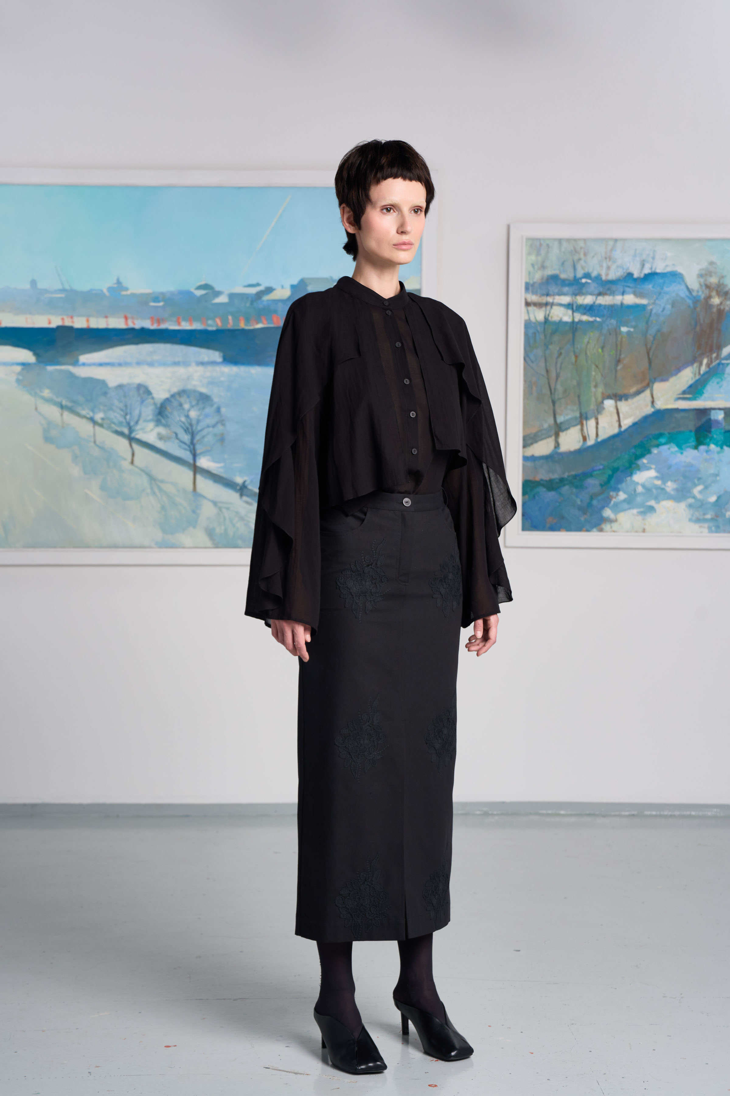 Блуза многослойная, тонкий хлопок