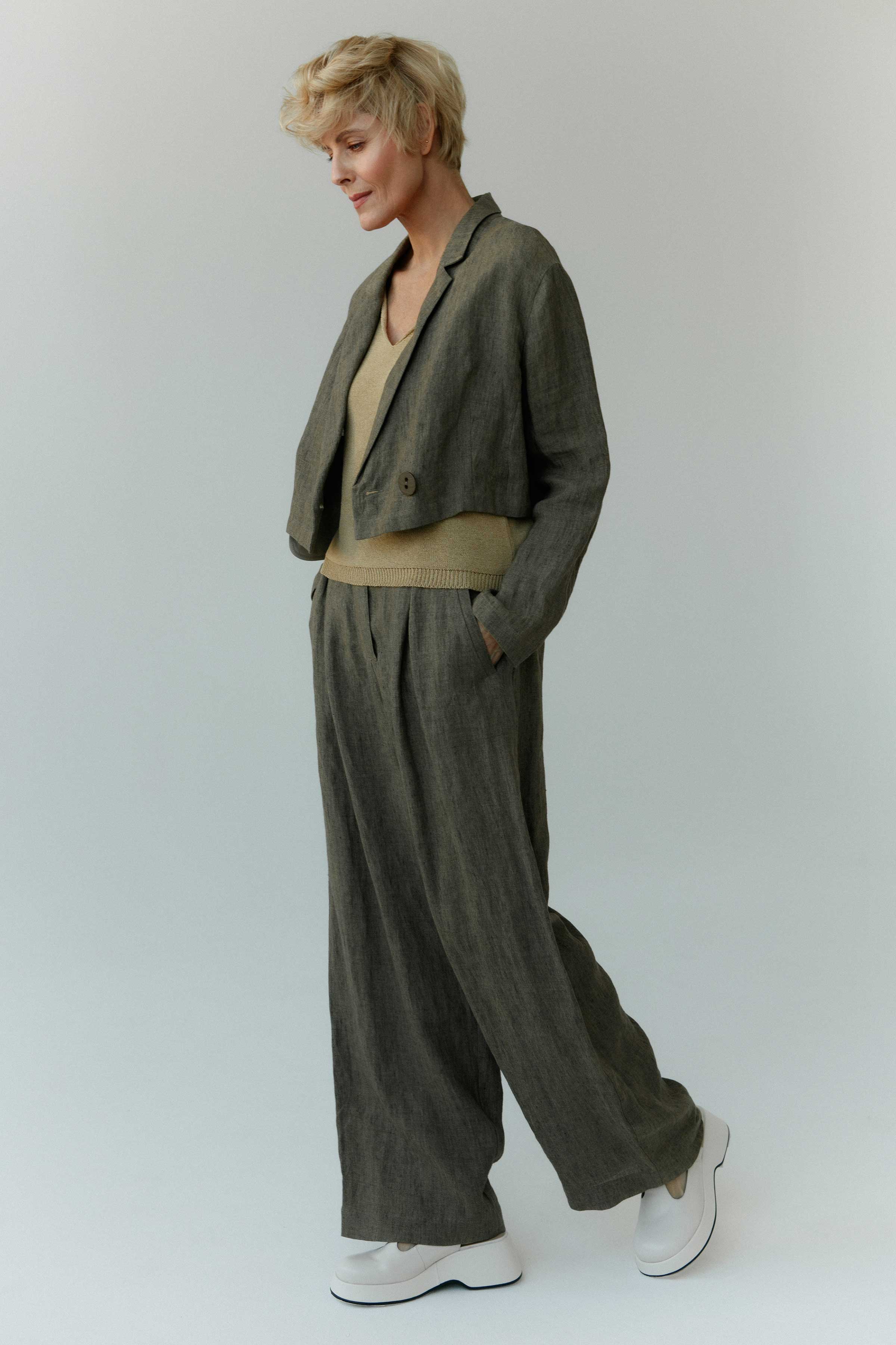 Жакет короткий Облегчённый лён 79 Гербарий (herbal) от Lesel (Лесель)! Заказывайте по ✆ 8 (800) 777 02 37