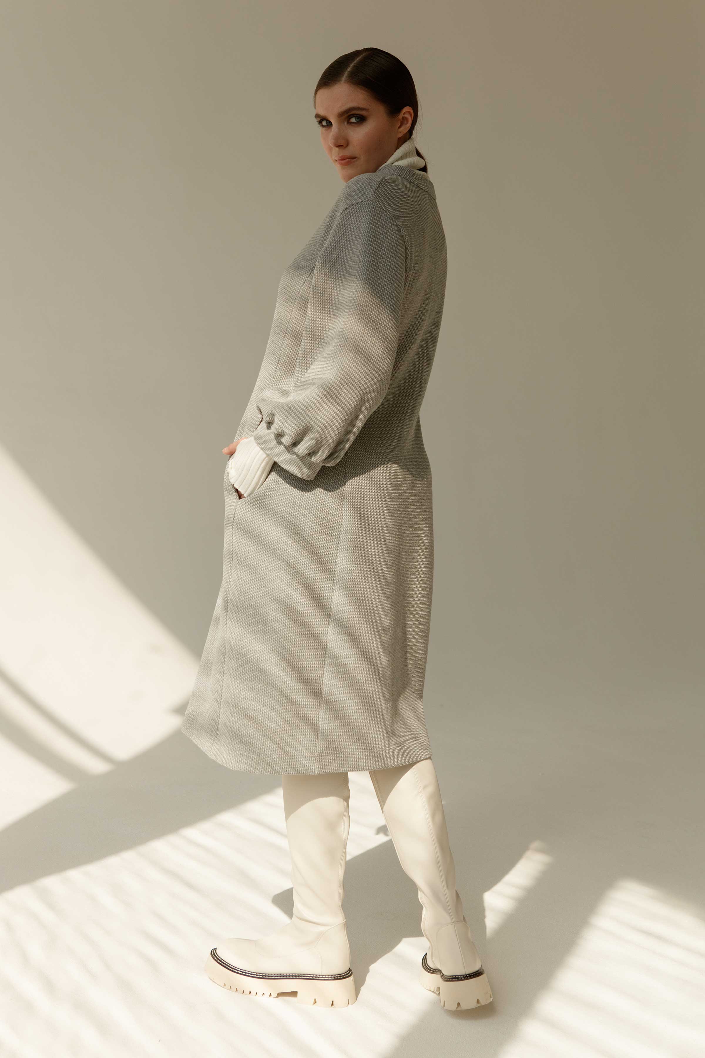 Платье Силуэт вафельный концепт 15 Серый меланж (melange gris) от Lesel (Лесель)! Заказывайте по ✆ 8 (800) 777 02 37