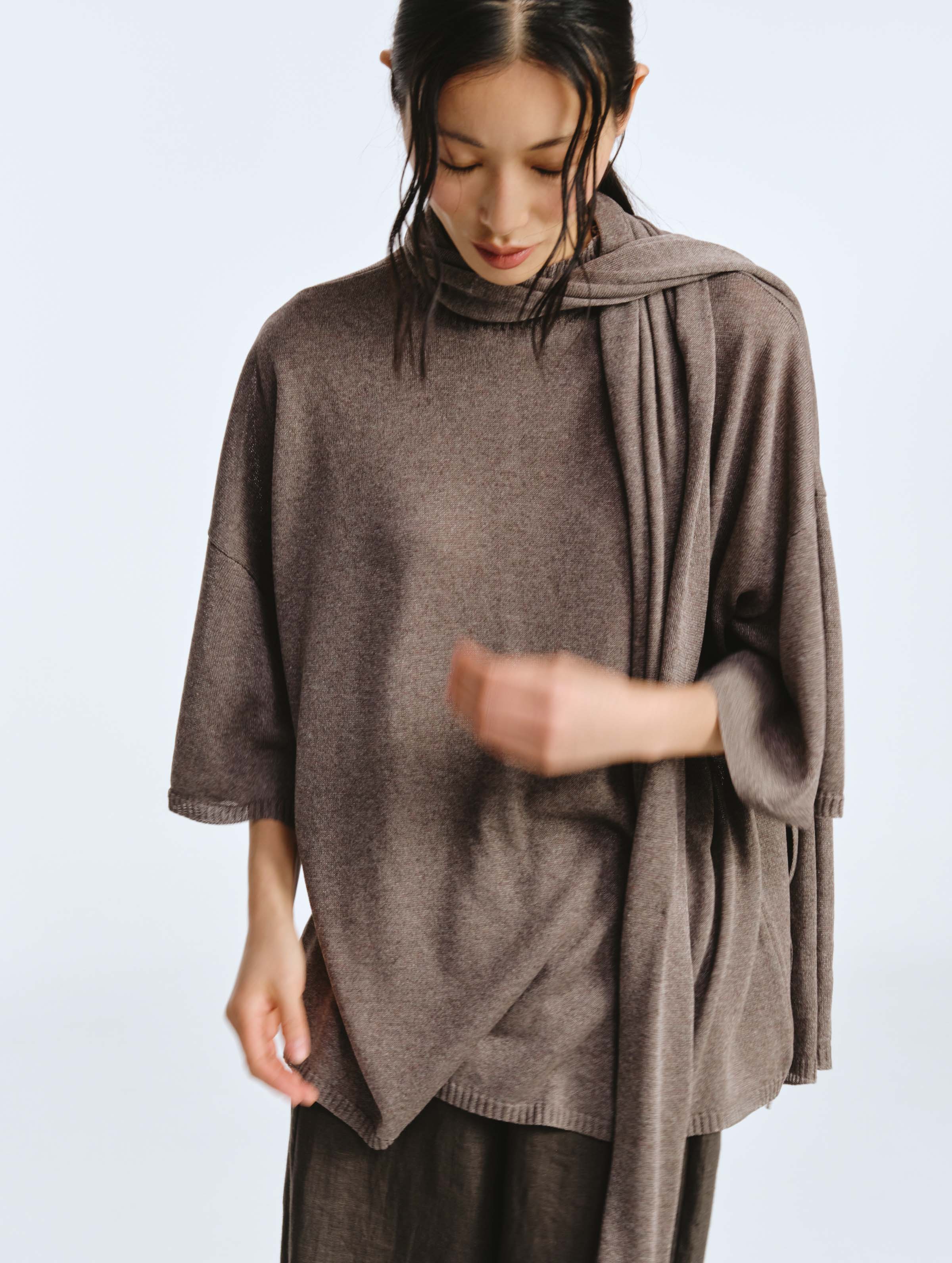 Джемпер с широким рукавом и поясом  от Lesel (Лесель)! Заказывайте по ✆ 8 (800) 777 02 37