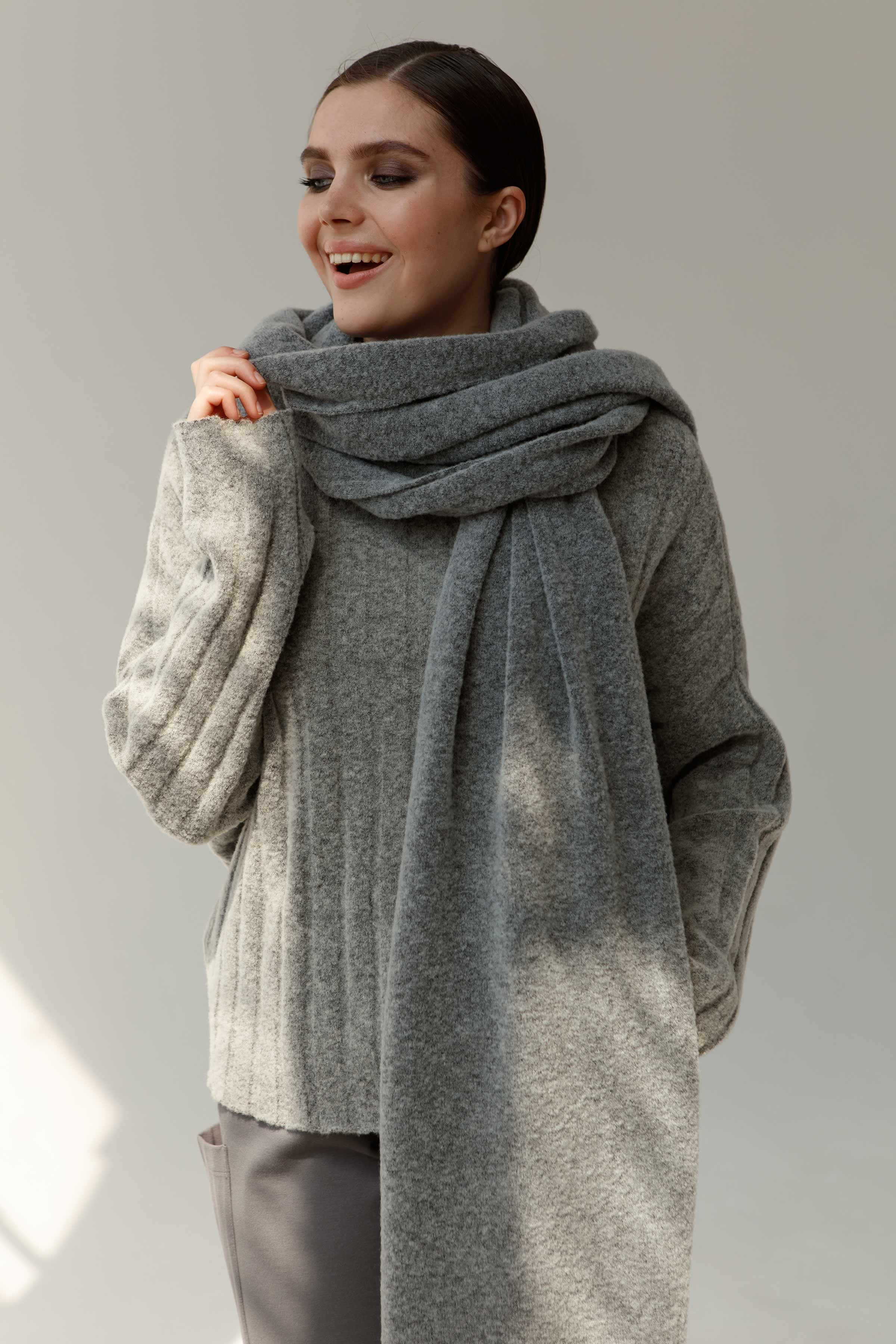 Палантин 15 Серый меланж (melange gris) от Lesel (Лесель)! Заказывайте по ✆ 8 (800) 777 02 37