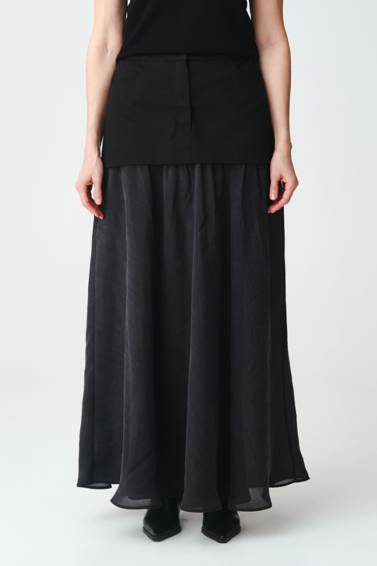 Юбка прозрачная с кокеткой