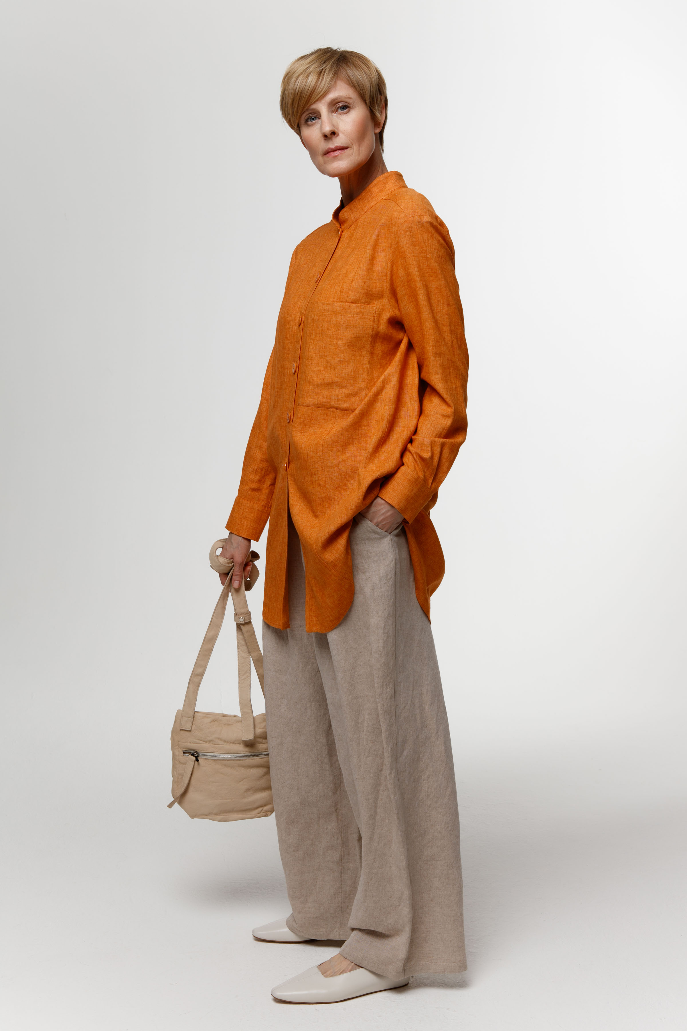 Брюки прямые со складками, лён  от Lesel (Лесель)! Заказывайте по ✆ 8 (800) 777 02 37