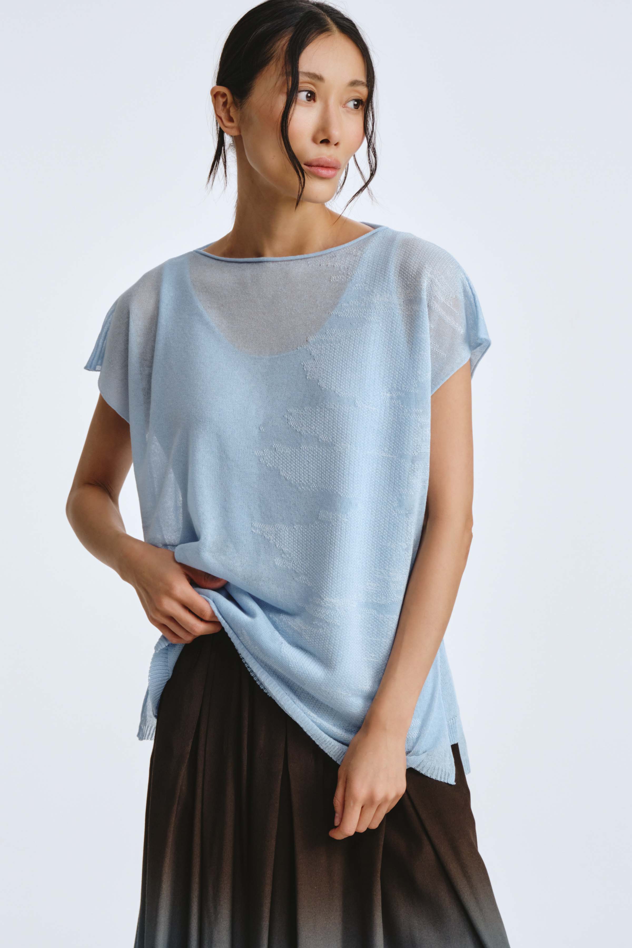 Джемпер с коротким рукавом Тень  от Lesel (Лесель)! Заказывайте по ✆ 8 (800) 777 02 37