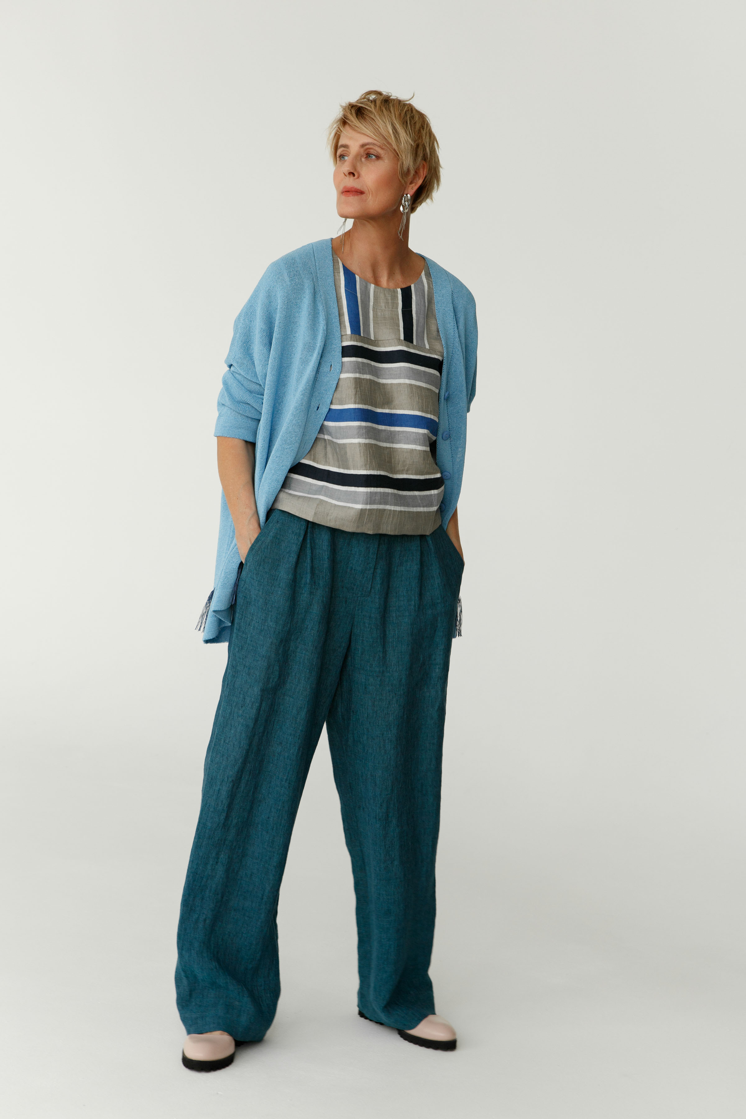 Блуза полосы Малага 35 Голубые полосы (raye bleu) от Lesel (Лесель)! Заказывайте по ✆ 8 (800) 777 02 37