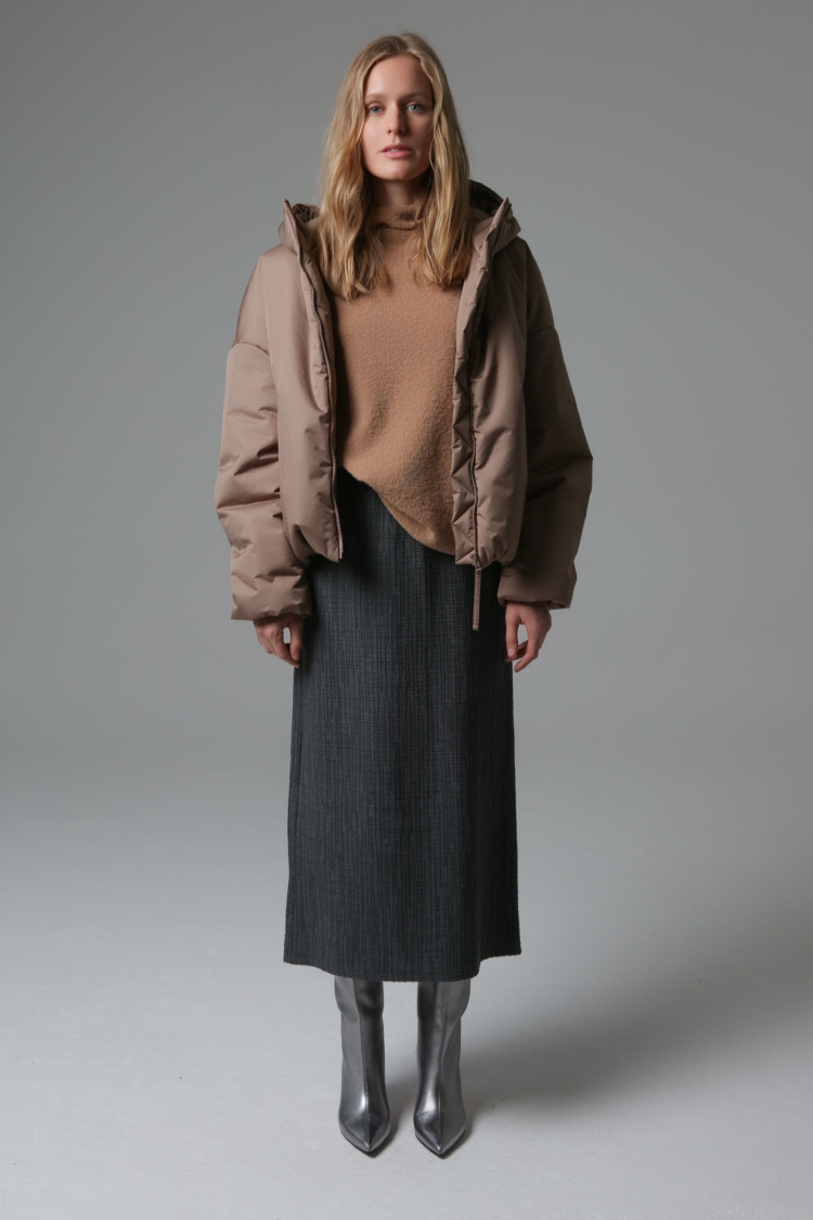 Юбка узкая, жаккард клетка