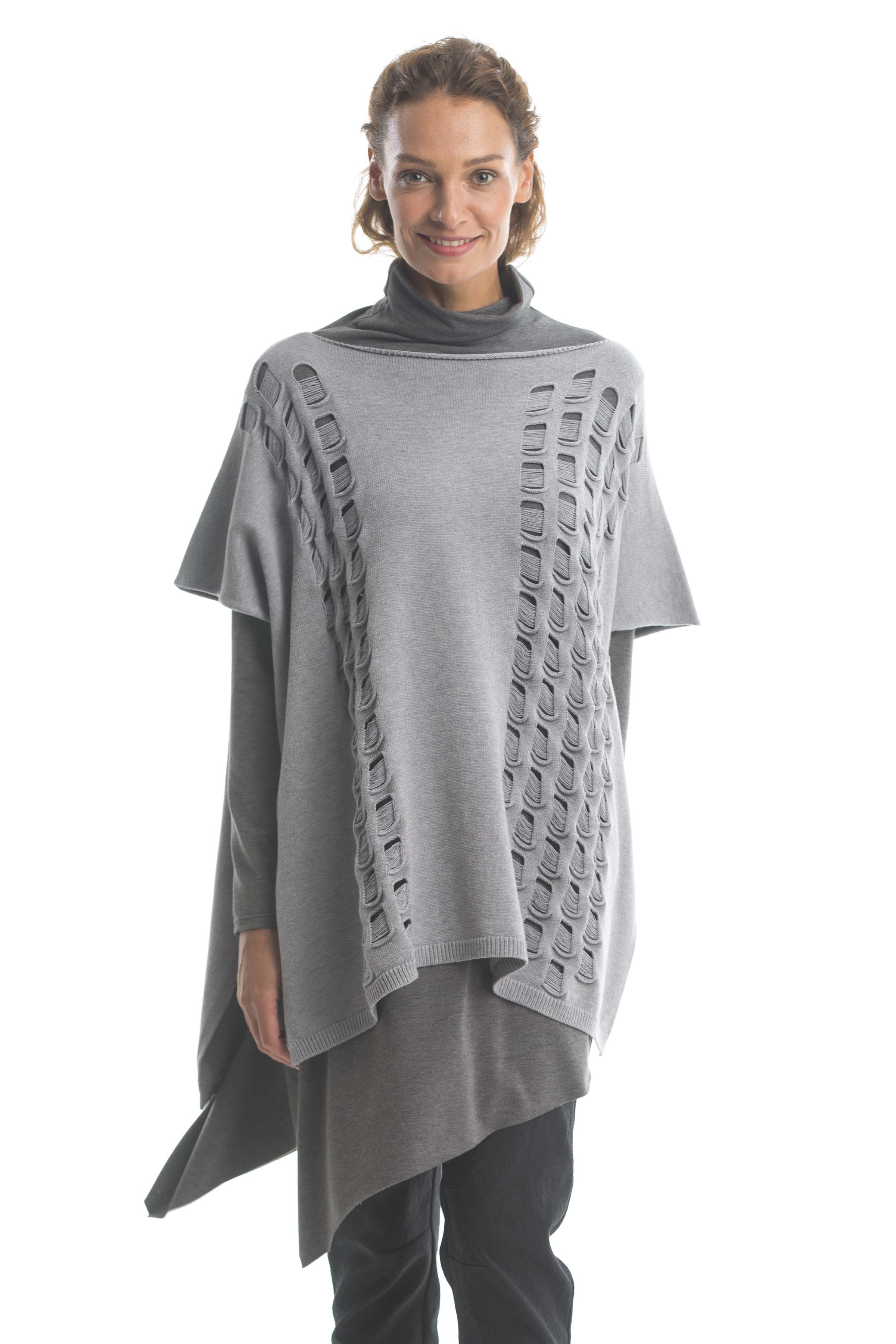 Туника "Дыры" 15 Серый меланж (melange gris) от Lesel (Лесель)! Заказывайте по ✆ 8 (800) 777 02 37