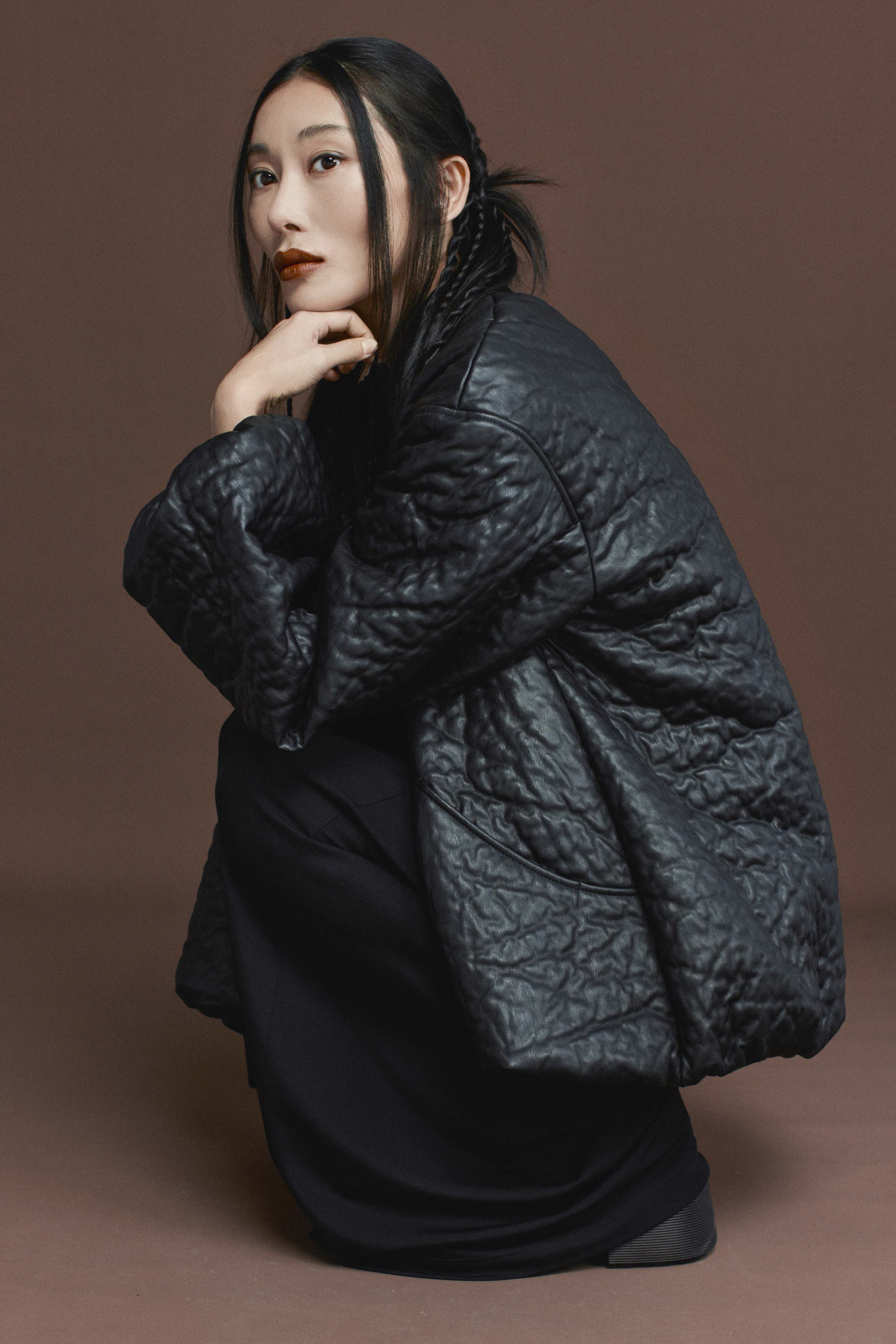 Бомбер кожа-крэш с шерстью 00 Черный (noir) от Lesel (Лесель)! Заказывайте по ✆ 8 (800) 777 02 37