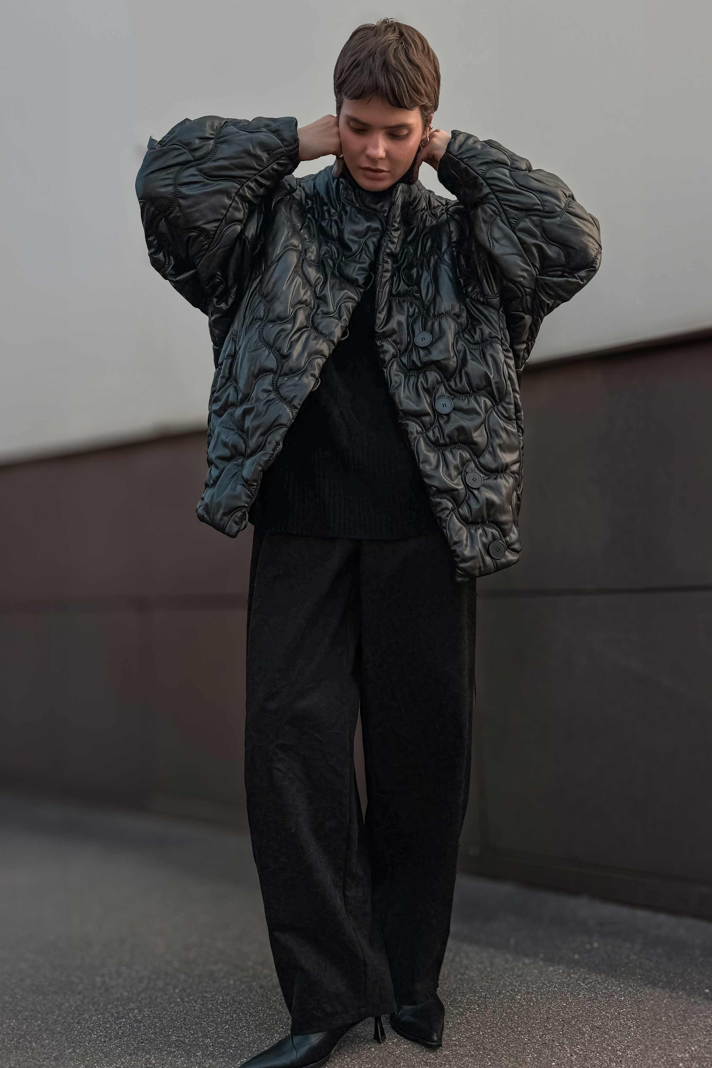 Куртка бомбер ромб, эко-кожа 00 Черный (noir) от Lesel (Лесель)! Заказывайте по ✆ 8 (800) 777 02 37