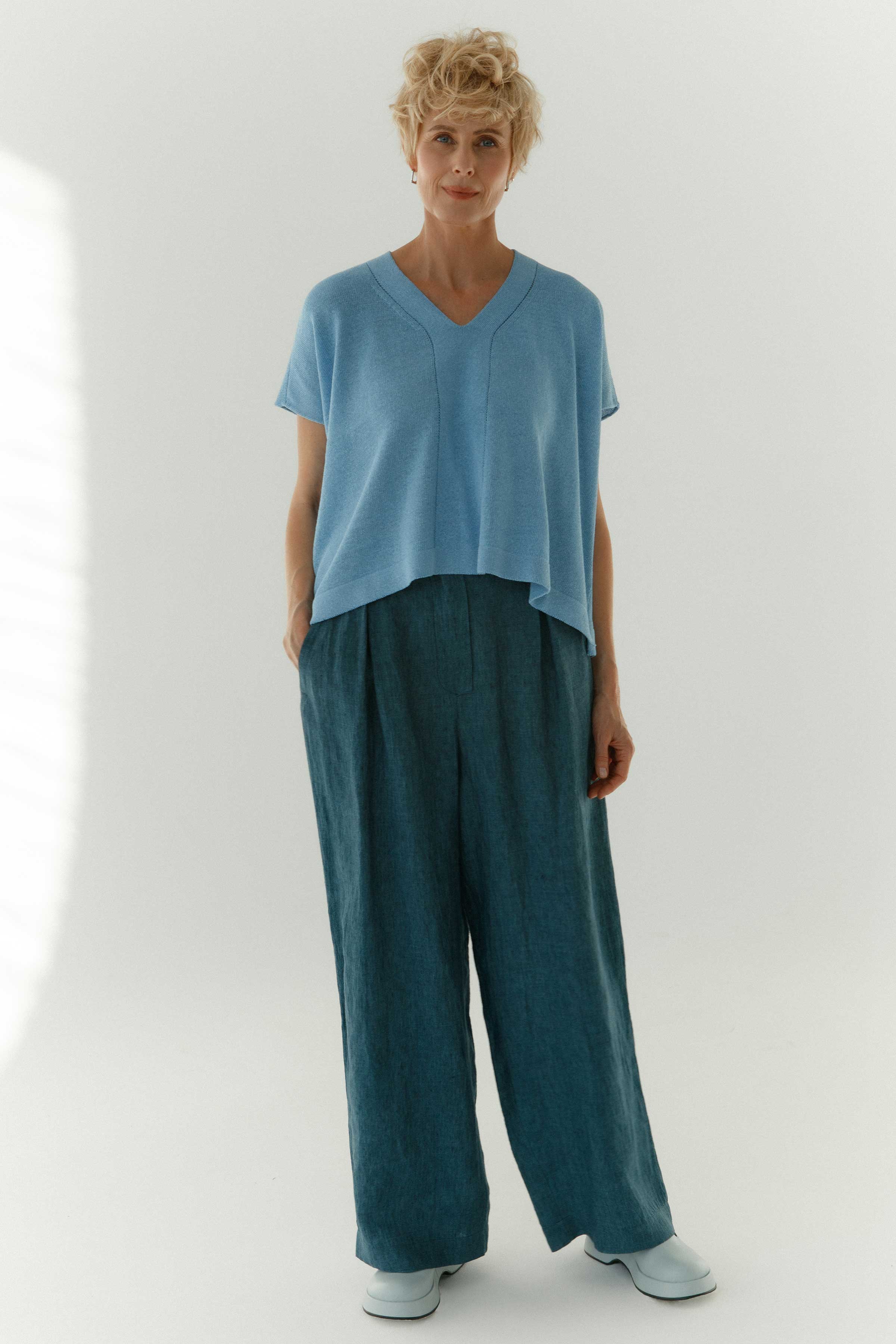 Джемпер с коротким рукавом  с планкой  от Lesel (Лесель)! Заказывайте по ✆ 8 (800) 777 02 37