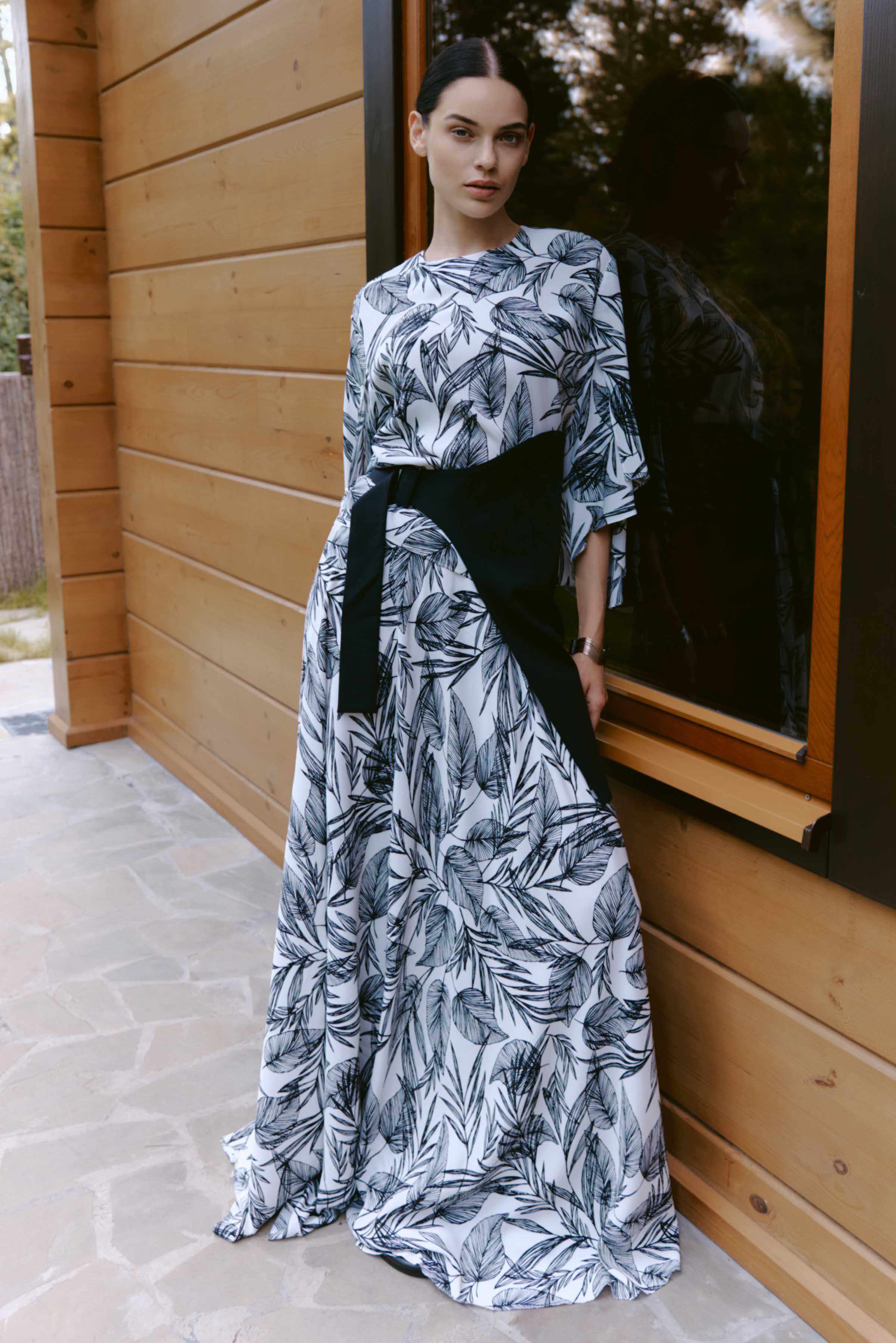 Юбка клеш Листья