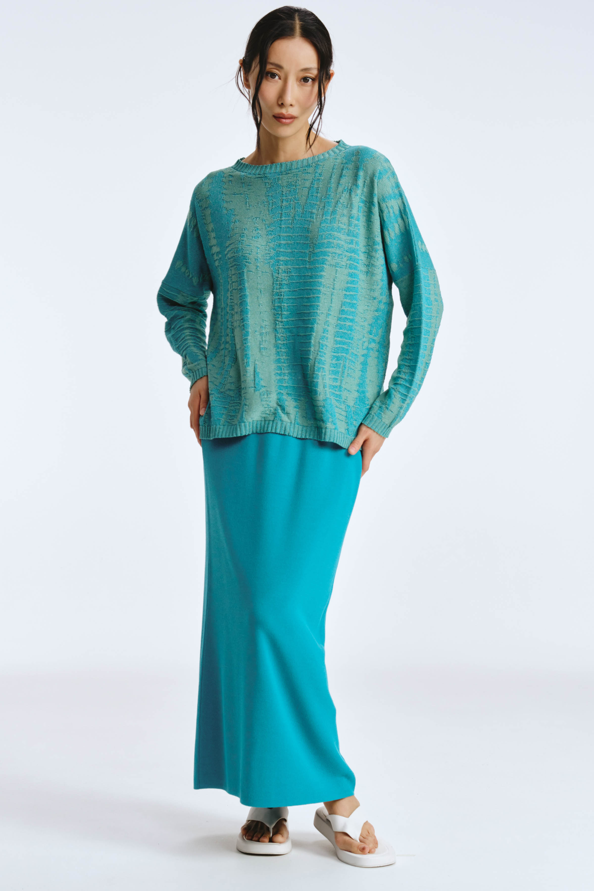 Юбка вязаная гладкая 36 Бирюза (turguoise) от Lesel (Лесель)! Заказывайте по ✆ 8 (800) 777 02 37