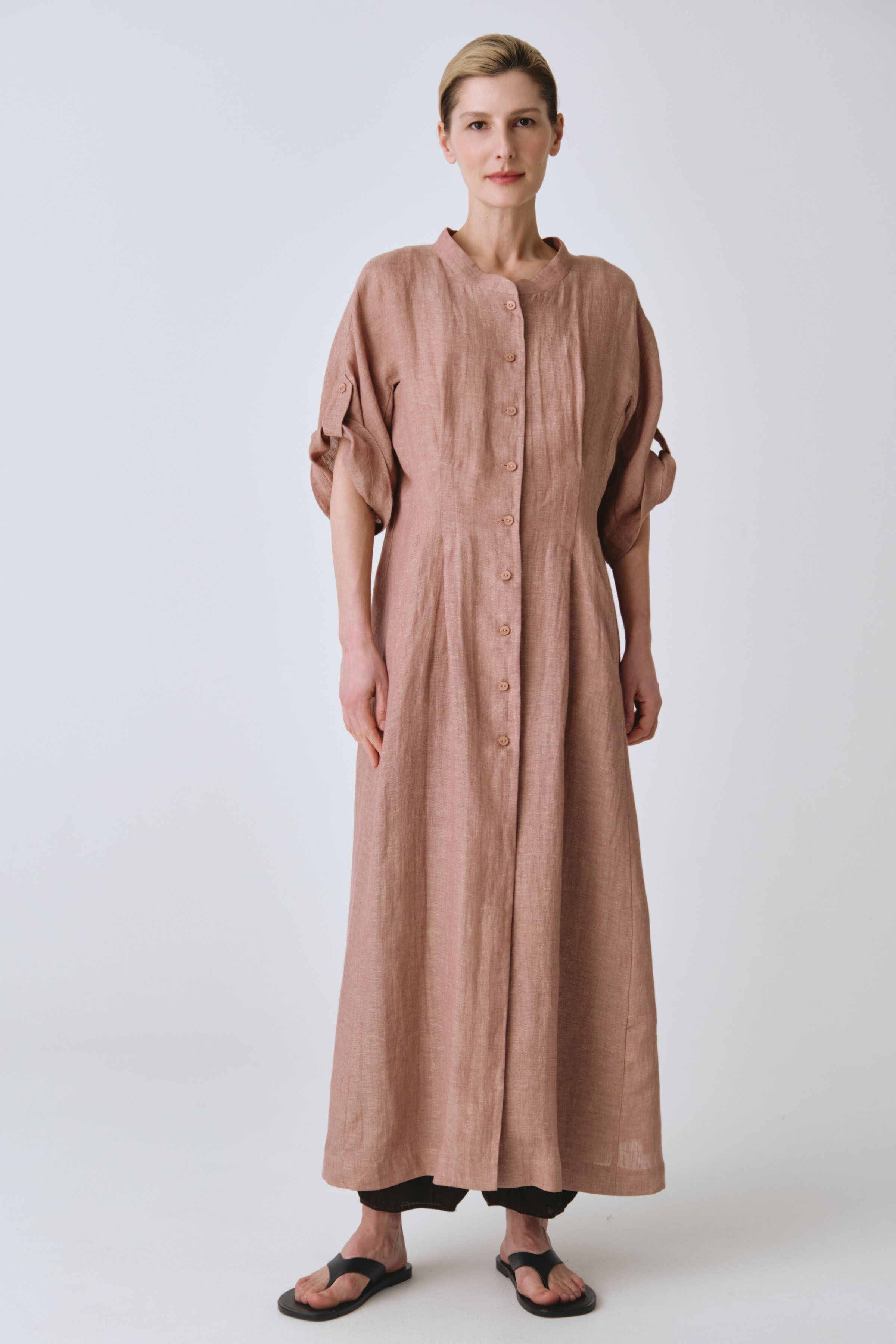 Жакет накидка с широкими рукавами, лён