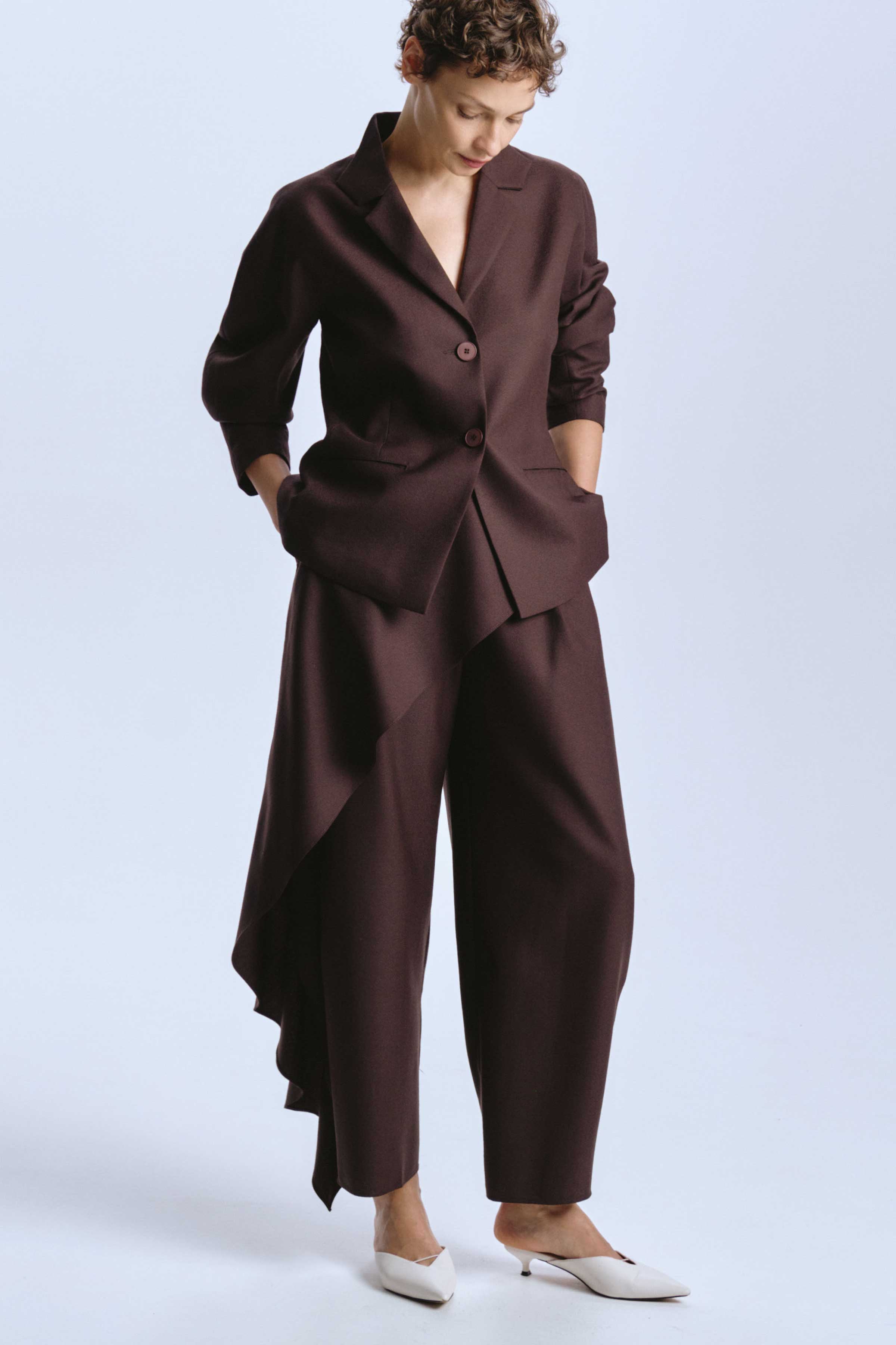 Брюки с воланом, шерсть  от Lesel (Лесель)! Заказывайте по ✆ 8 (800) 777 02 37