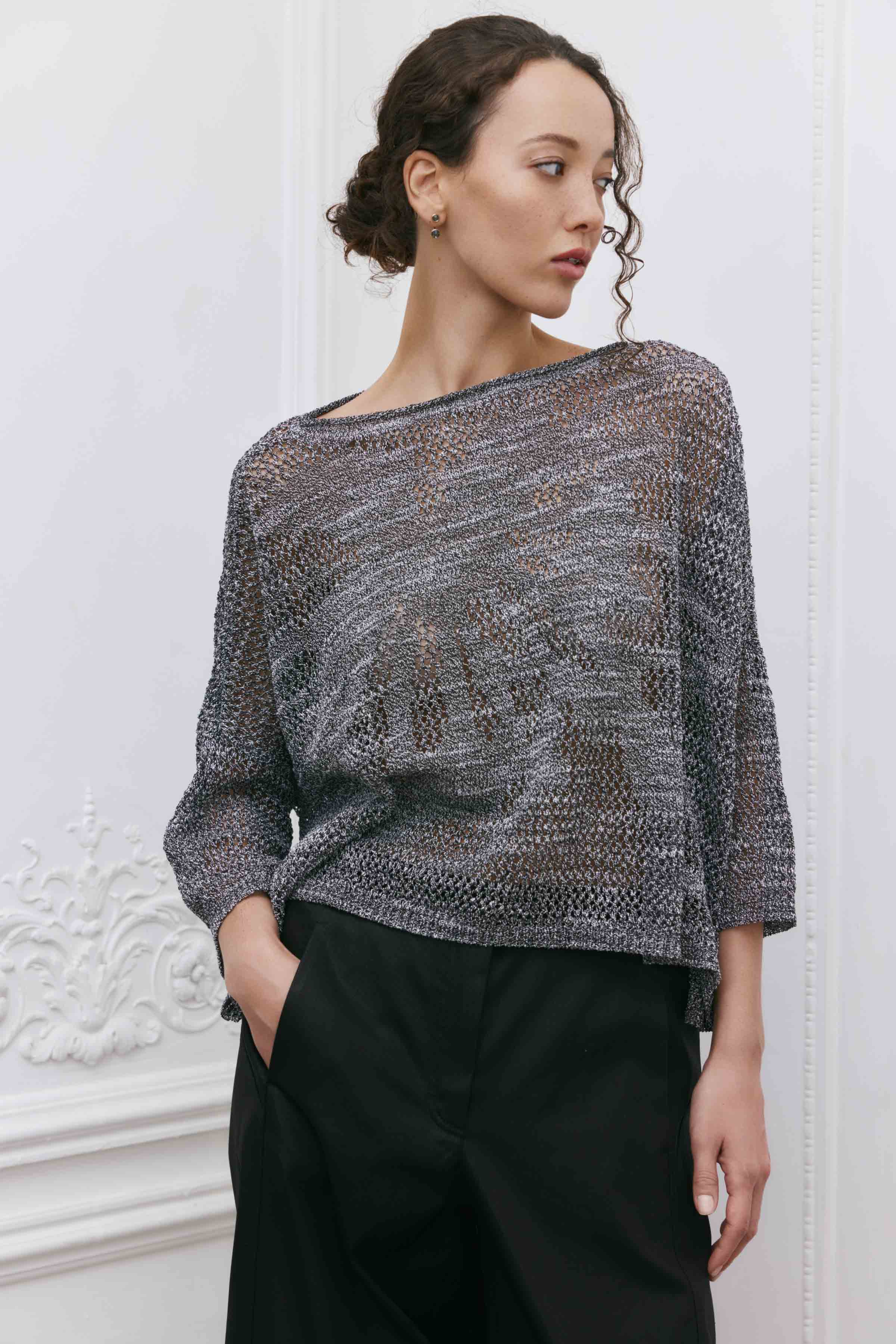 Джемпер Меланж с цветком  от Lesel (Лесель)! Заказывайте по ✆ 8 (800) 777 02 37