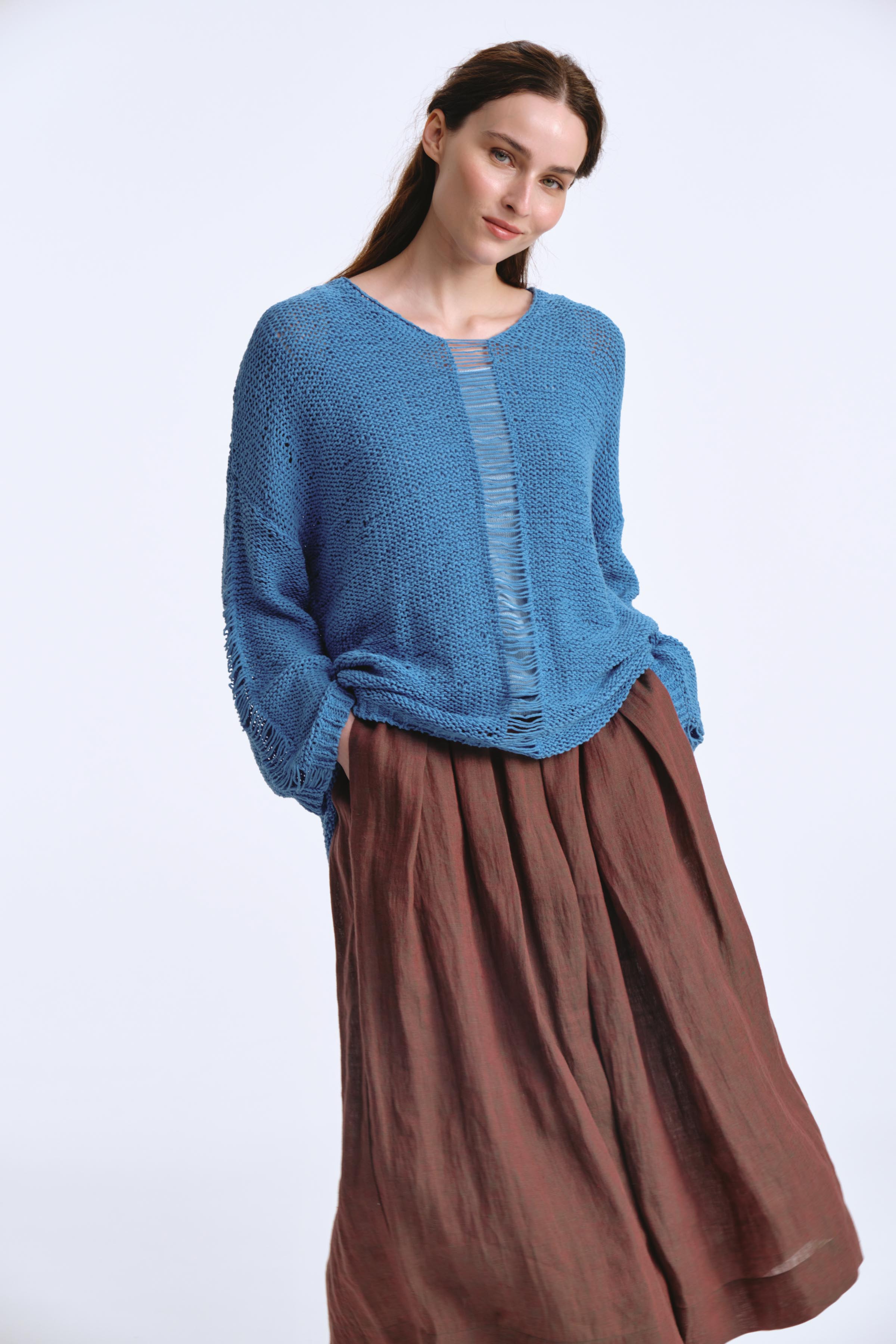 Юбка-брюки с широкими защипами 94 Темная медь (dark copper) от Lesel (Лесель)! Заказывайте по ✆ 8 (800) 777 02 37