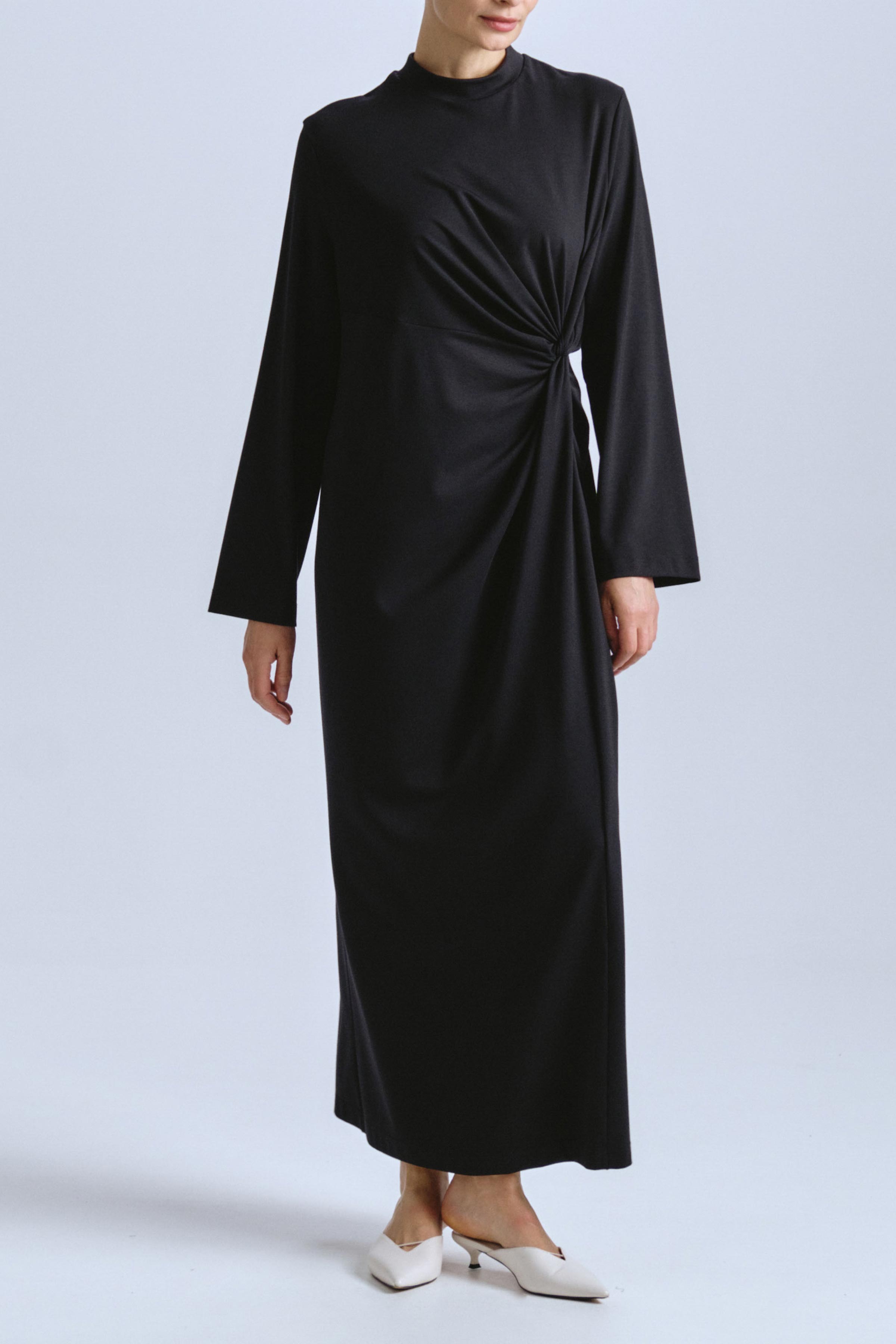 Платье с перекрутом, джерси 00 Черный (noir), 70 Мокко (mocco) от Lesel (Лесель)! Заказывайте по ✆ 8 (800) 777 02 37