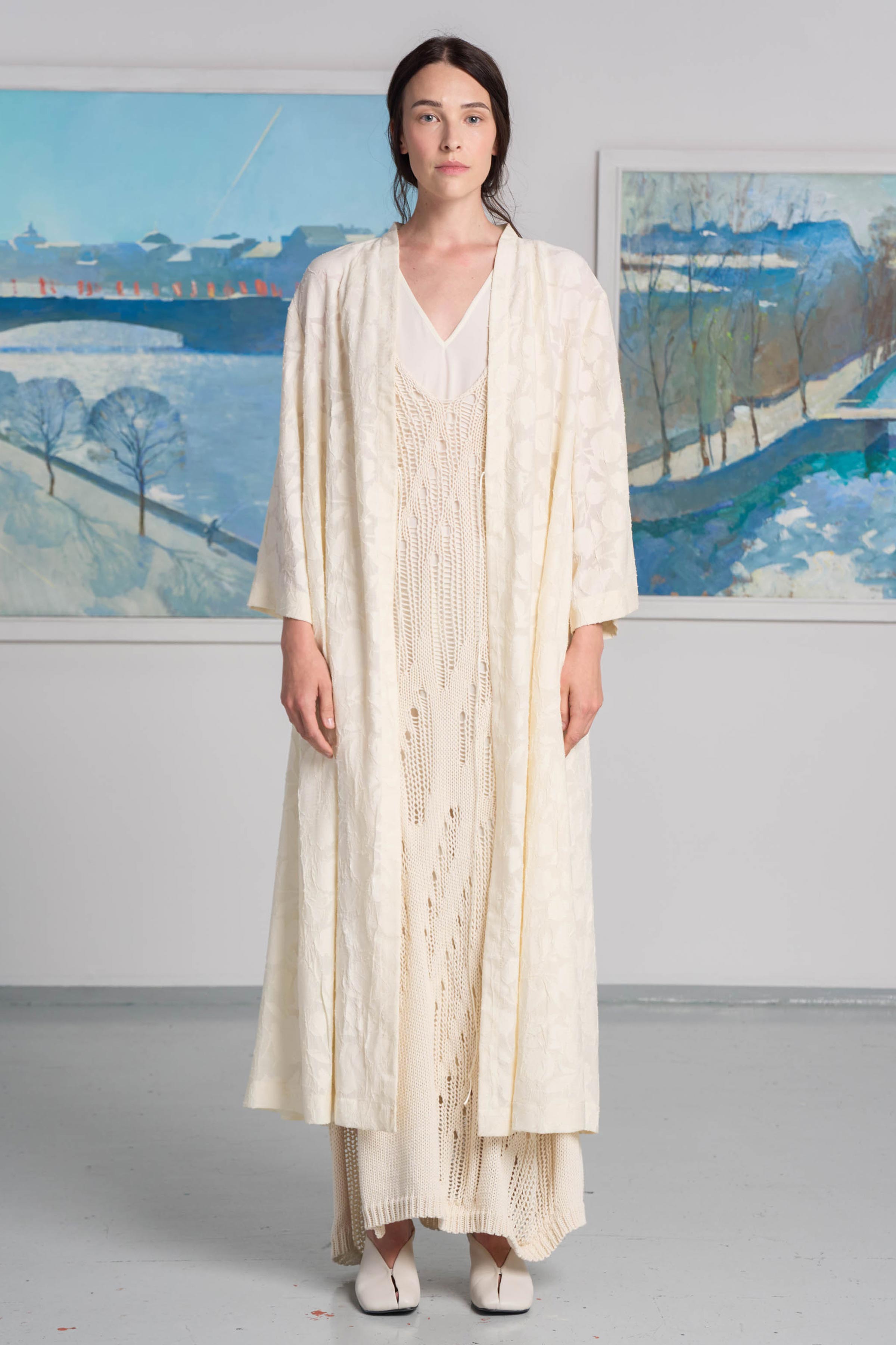 Жакет накидка кимоно, Прозрачные цветы