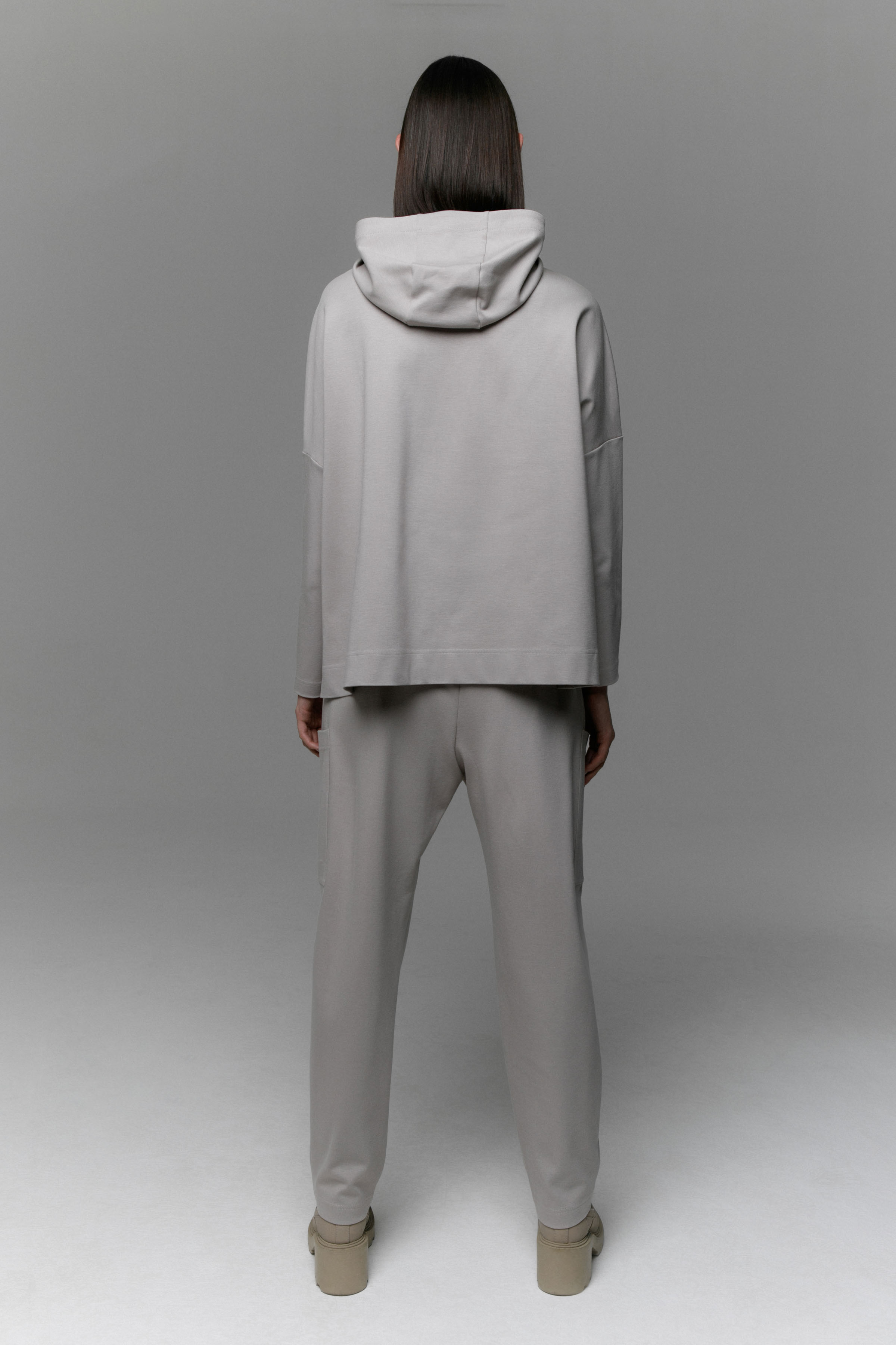 Блуза джерси с капюшоном, база 44  Серое облако (nuage gris) от Lesel (Лесель)! Заказывайте по ✆ 8 (800) 777 02 37