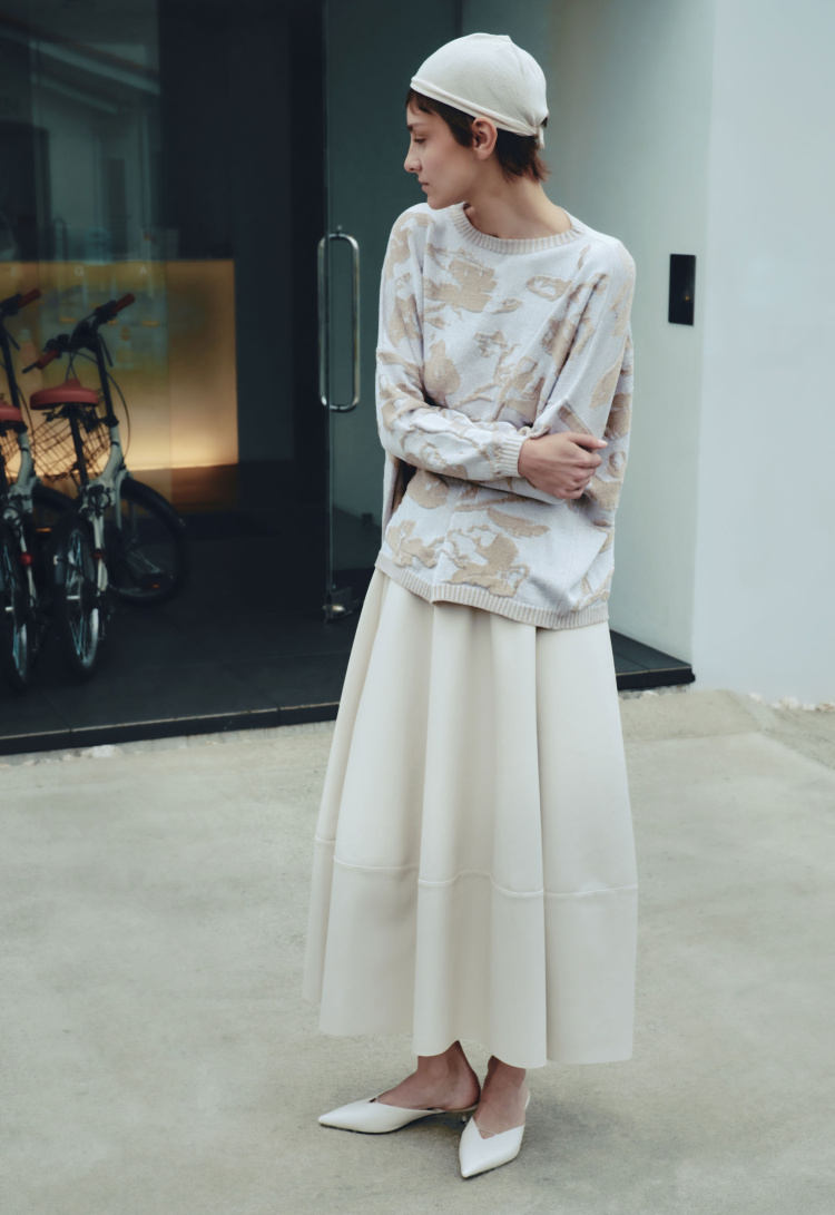 Юбка клеш, кожа