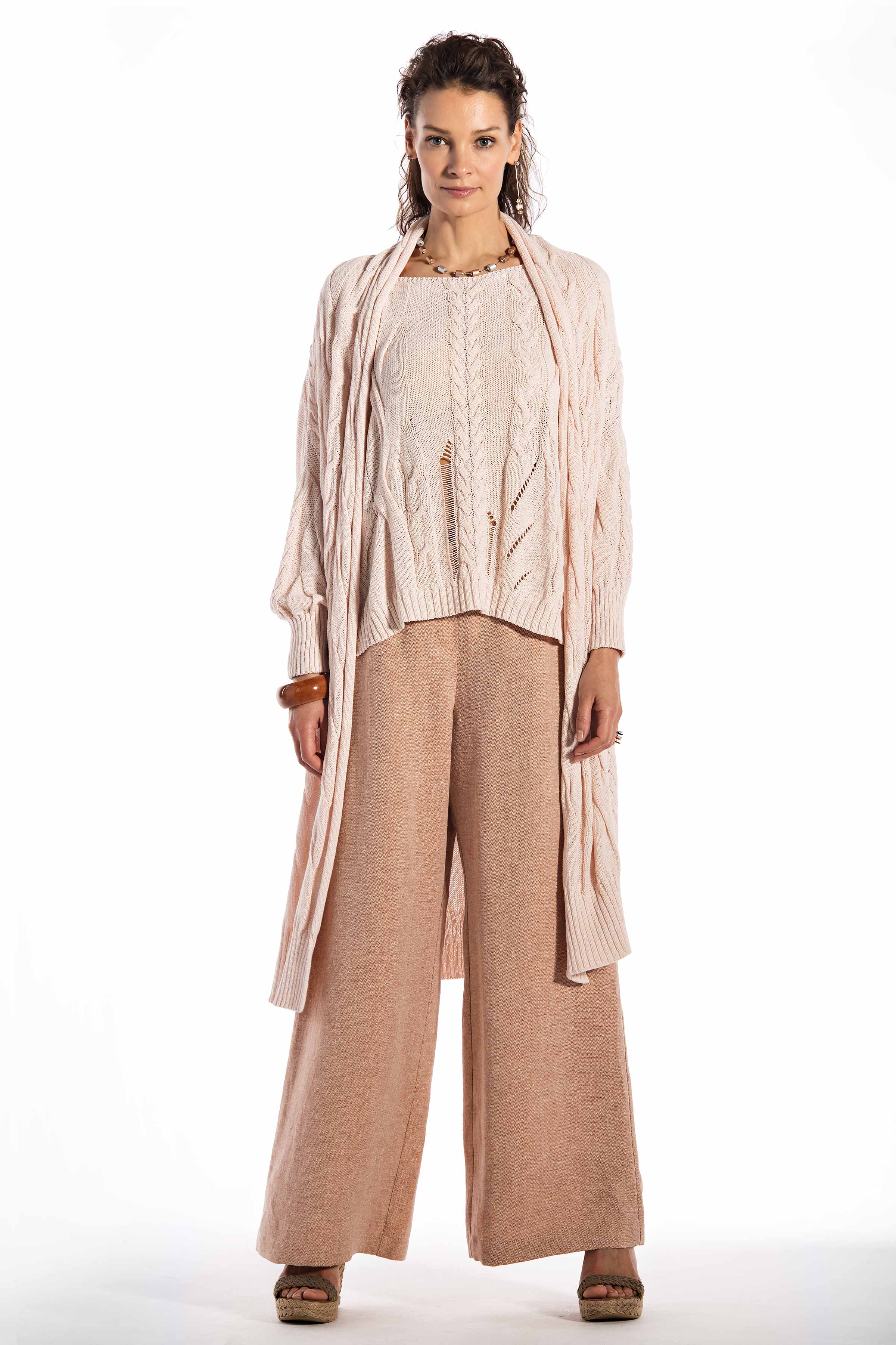 Кардиган Косы 17  Розовый жемчуг (perles rose) от Lesel (Лесель)! Заказывайте по ✆ 8 (800) 777 02 37