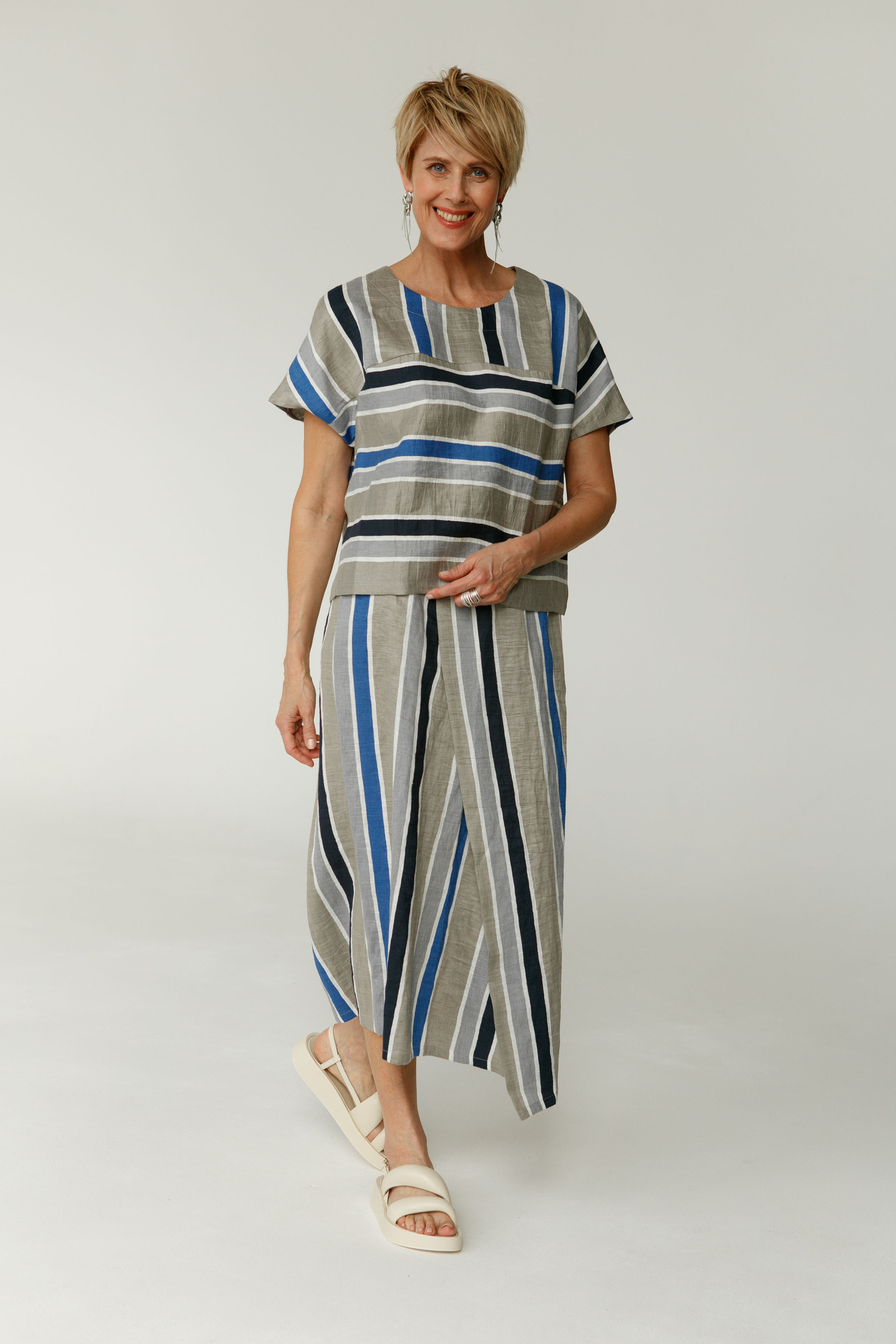 Блуза полосы Малага 35 Голубые полосы (raye bleu) от Lesel (Лесель)! Заказывайте по ✆ 8 (800) 777 02 37