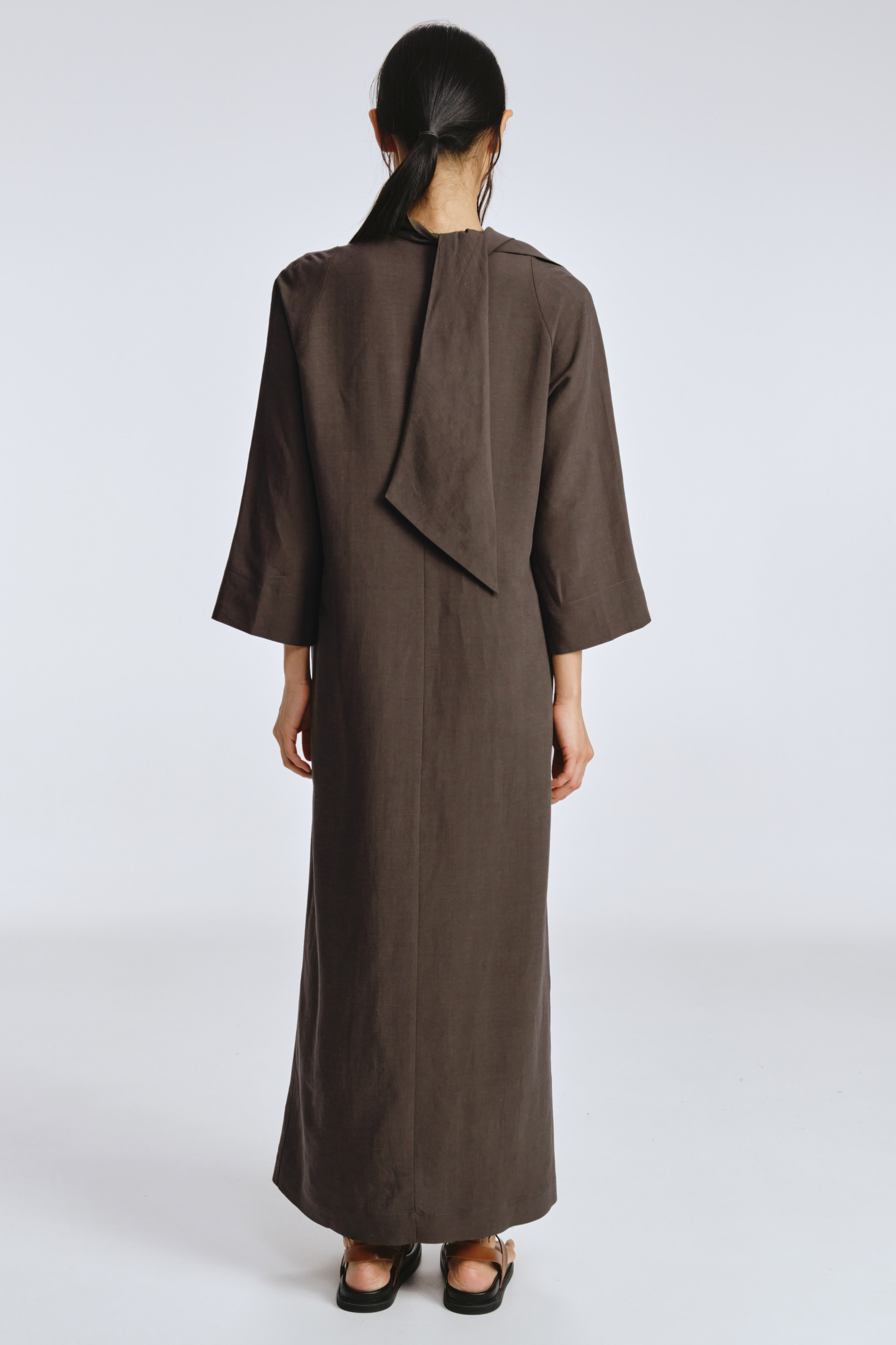 Платье с воротником Качели, плотная вискоза 42 Темный мрамор (marbre fonce) от Lesel (Лесель)! Заказывайте по ✆ 8 (800) 777 02 37