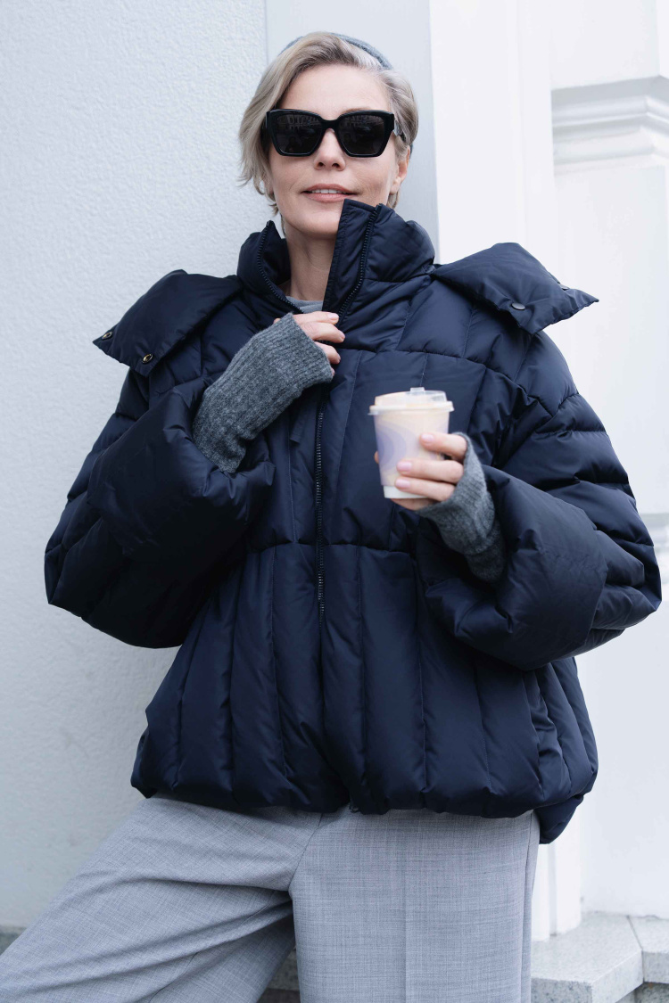 Куртка пуховая Столбики