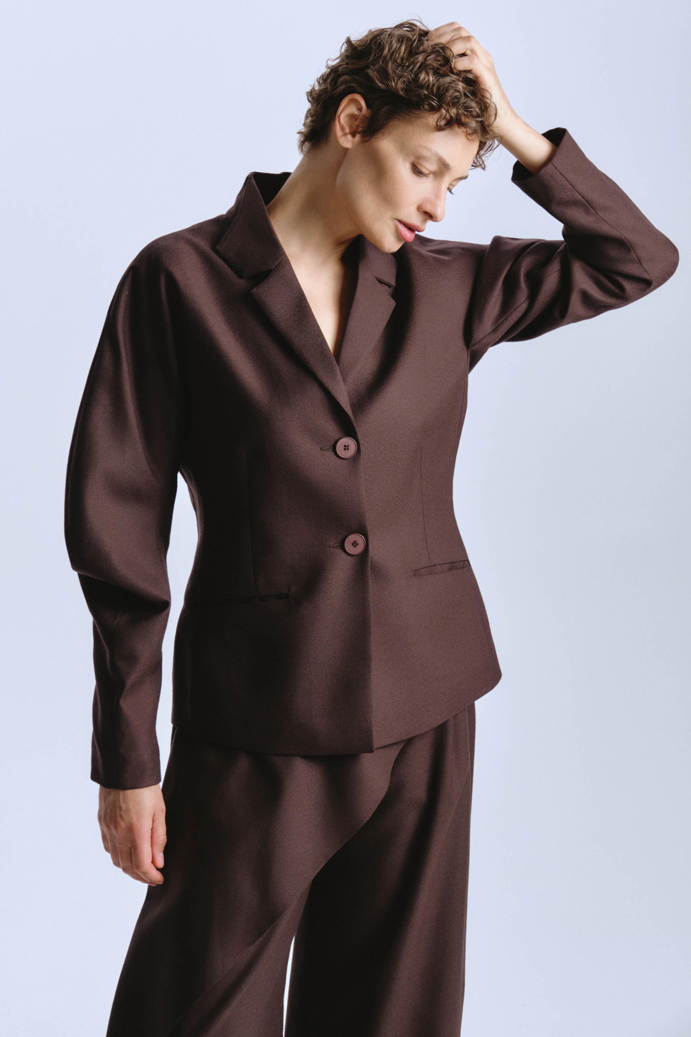 Жакет овал, шерсть 72 Кофе (cafe) от Lesel (Лесель)! Заказывайте по ✆ 8 (800) 777 02 37