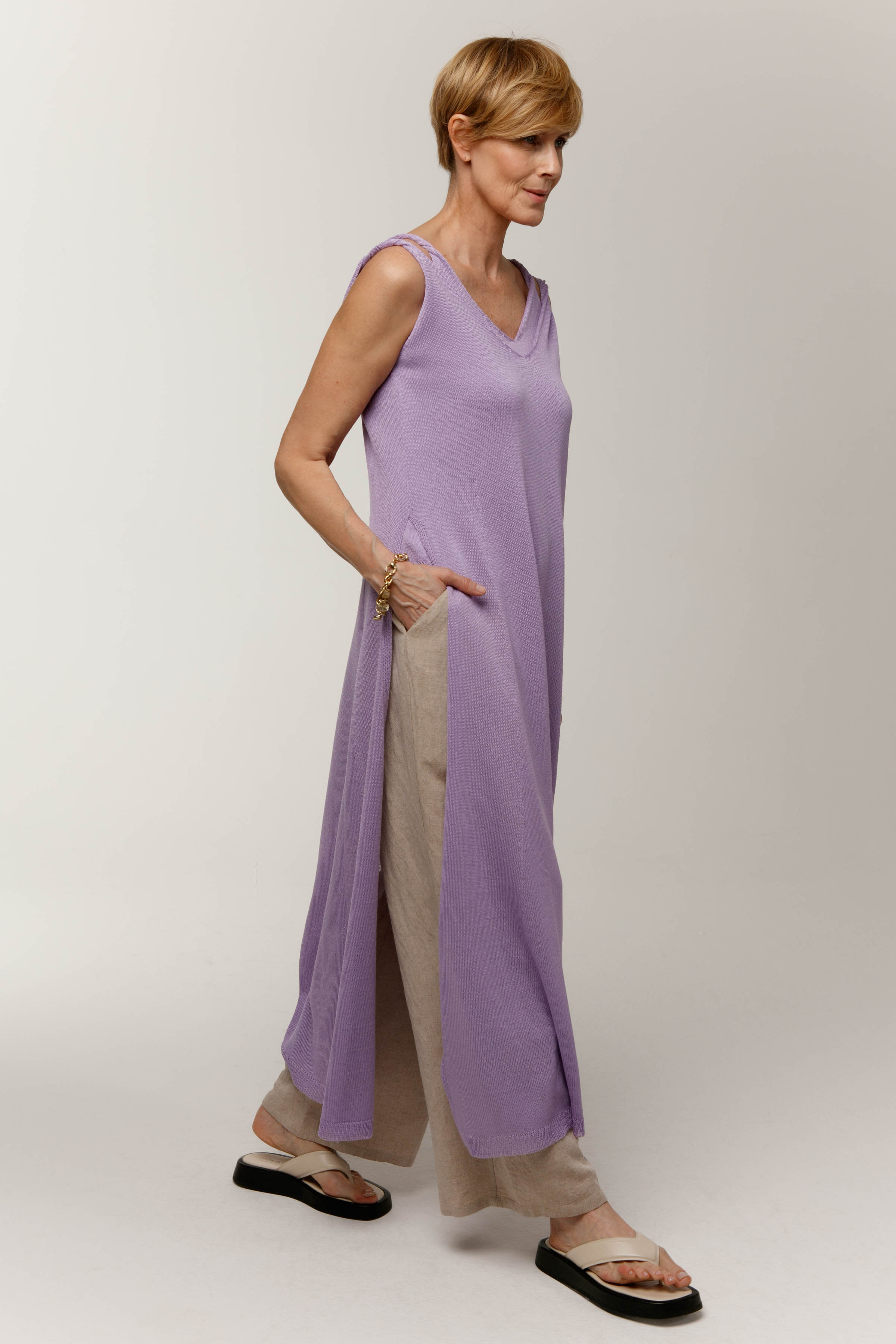 Брюки прямые со складками, лён  от Lesel (Лесель)! Заказывайте по ✆ 8 (800) 777 02 37